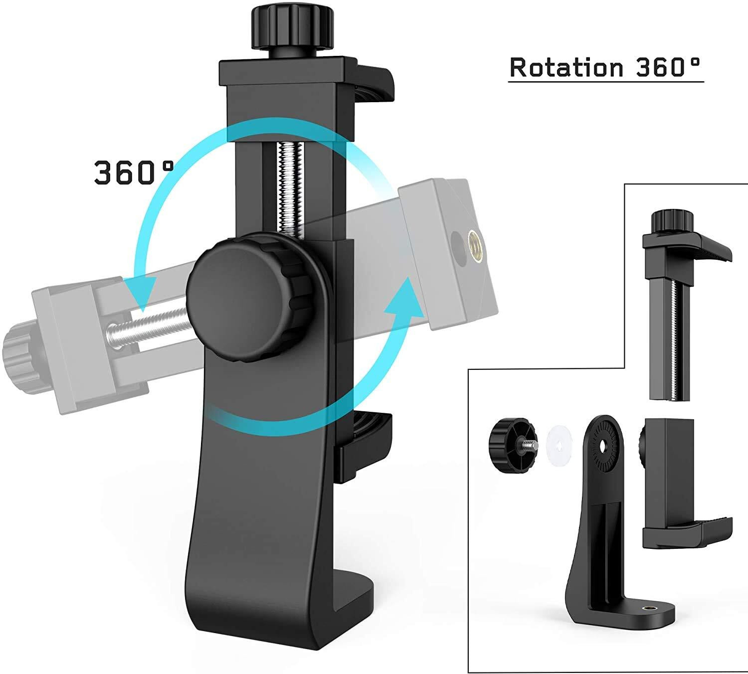 Image of FITRIC Universal Mobile Holder Clip Smartphones, Tripods, Selfie Sticks, Monopods Tripod