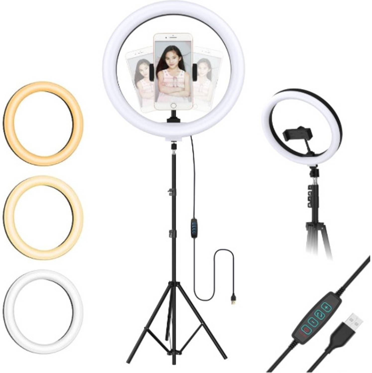 SHUDAUSHI 10"RINGLIGHT 6.9" feet (210cm) Metal strong mobile phone tripod/camera Tripod Ball Head, Tripod Kit