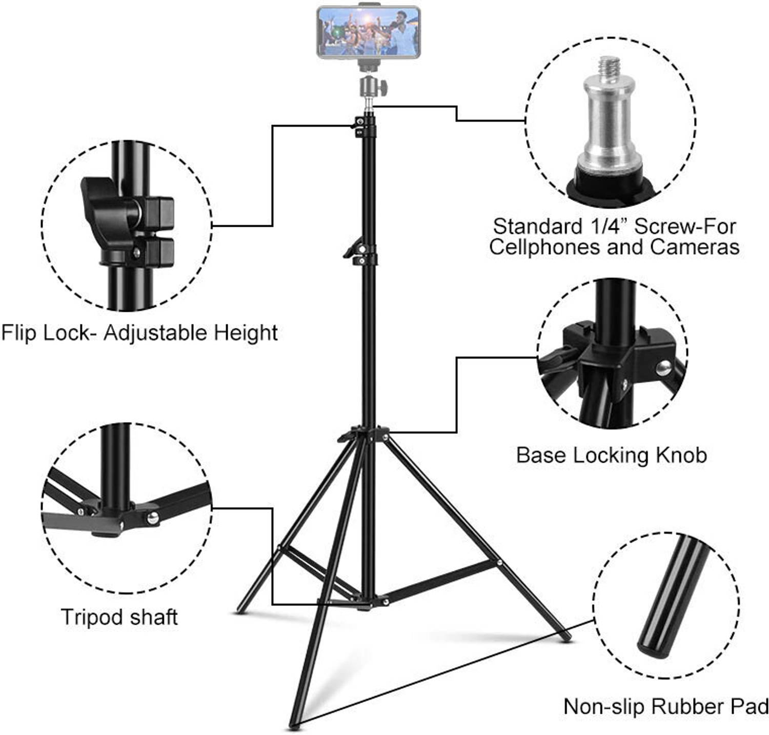 SHUDAUSHI 6.9ft Metal Mobile Tripod - Image 2