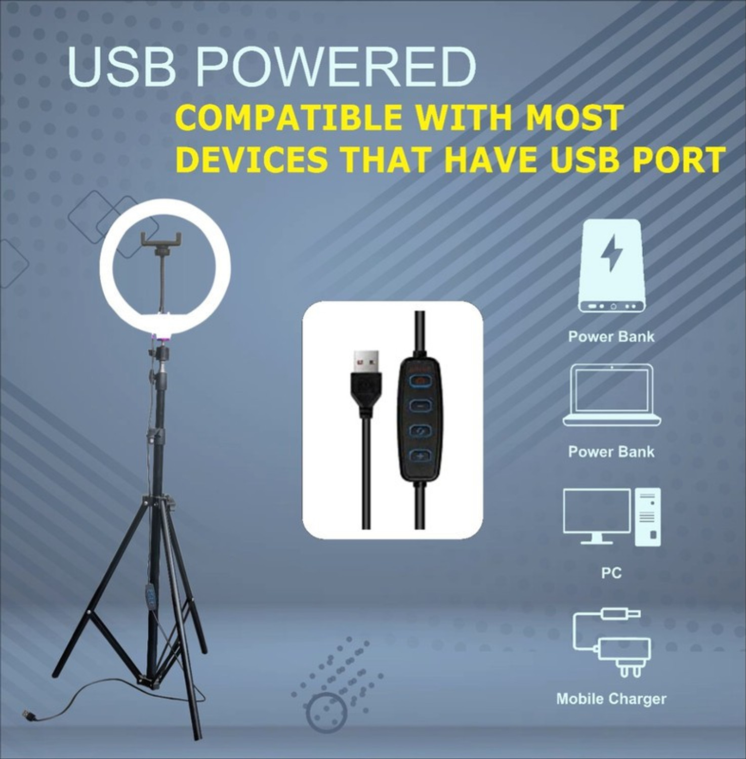 Image of SHINEON 10 inch Big LED Ring stand studio light with 7ft tripod for Mobile reels and video Tripod Kit