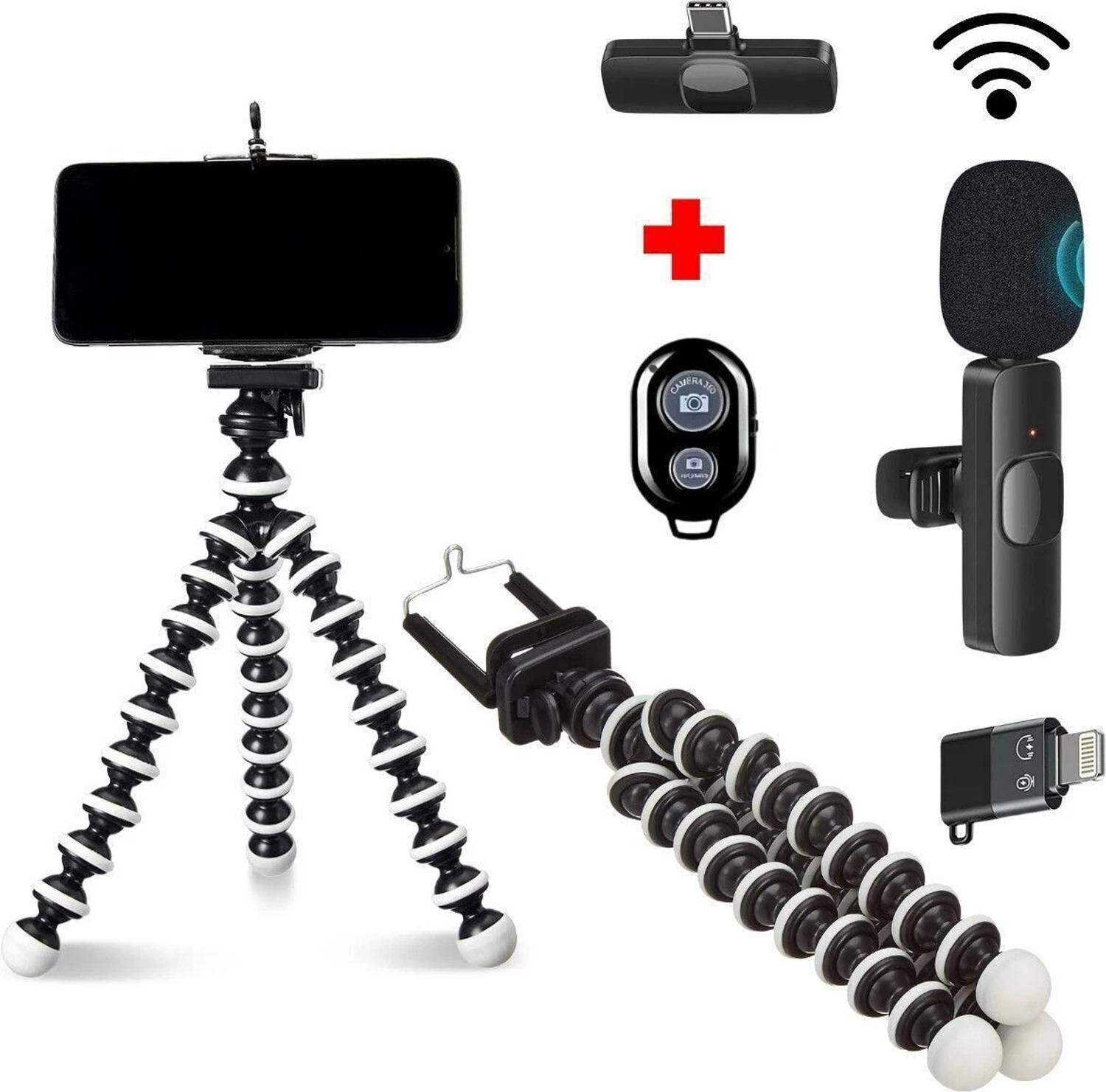 GADGETSWEAR Gorilla Tripod (Combo With Wireless Mic & Remote) Phone Stand, Camera Stand, Tripod Kit
