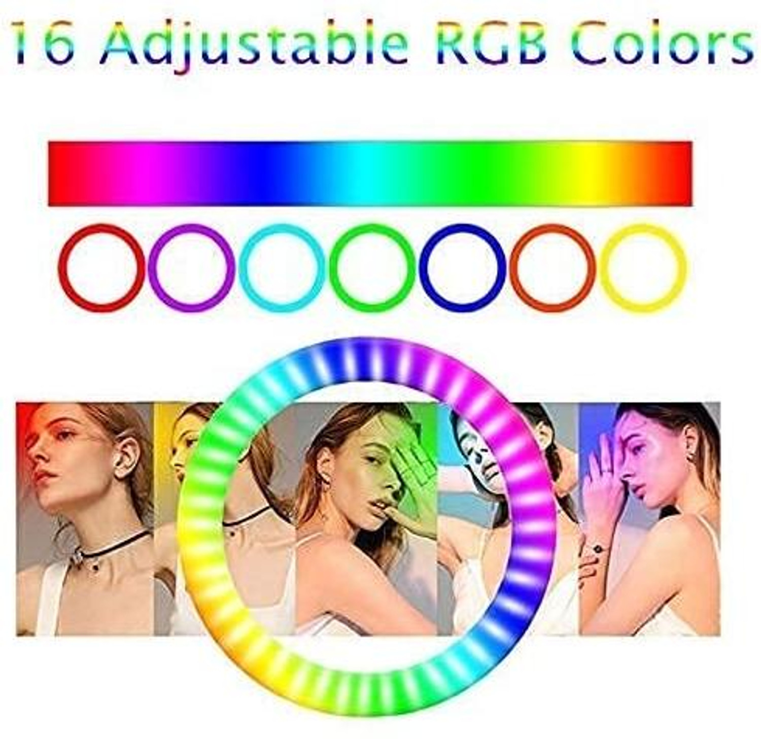 Image of airtech Strong metal Black tripod stand with RGB ring light for phography and video Tripod Kit, Tripod, Monopod Kit, Monopod
