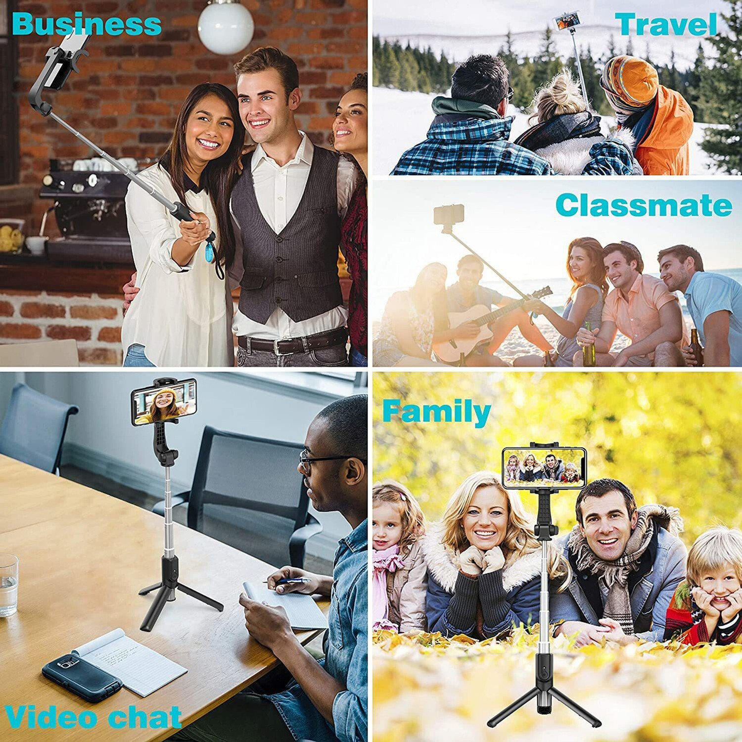 Image of RUAAN 301 Lightweight & Portable 7 Feet Long Tripod Stand with Adjustable Clip Holder Tripod Kit, Tripod