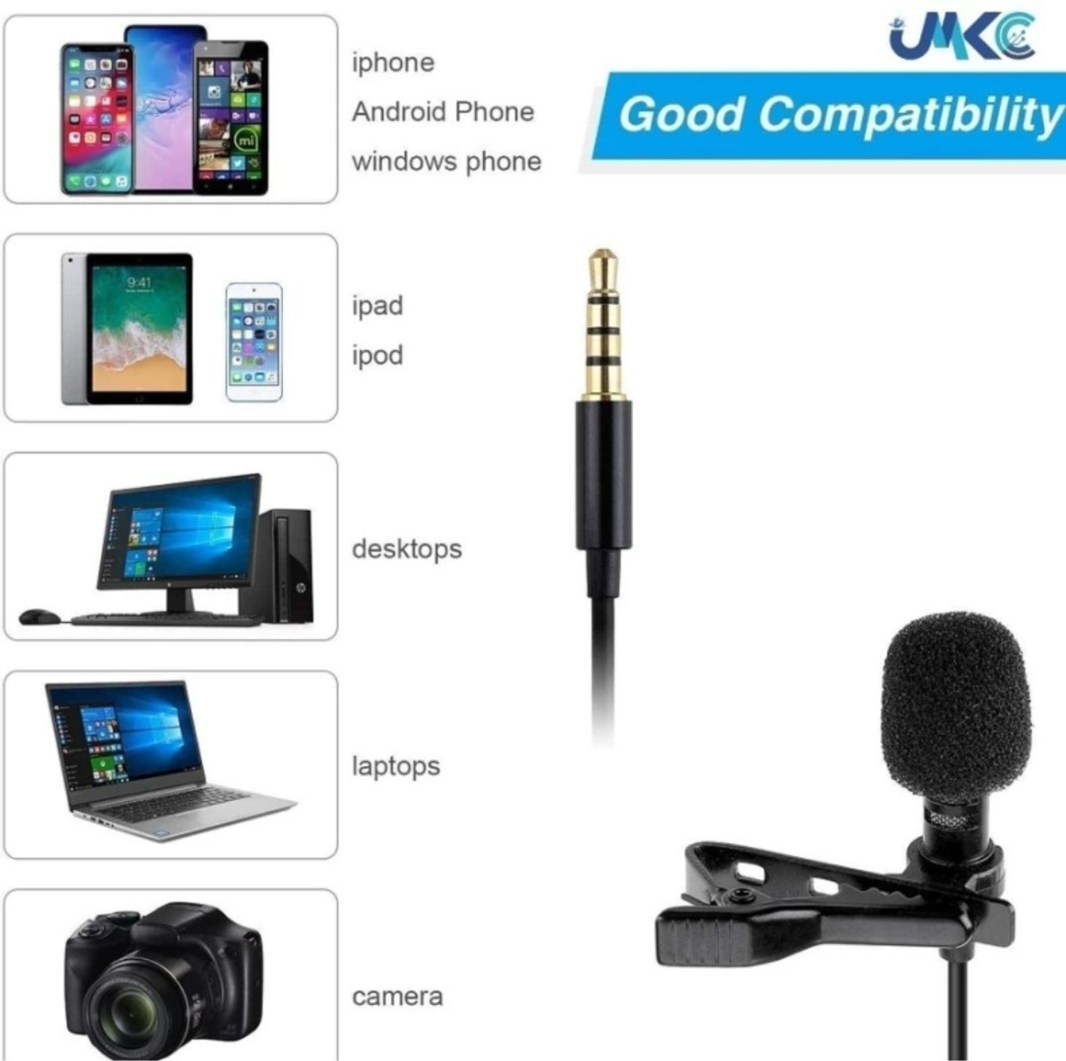 Image of Airtech 10 inch Selfie LED Light, Phn Holder, 7Ft Long Stand,360'5m long collar mic-kit Tripod Kit