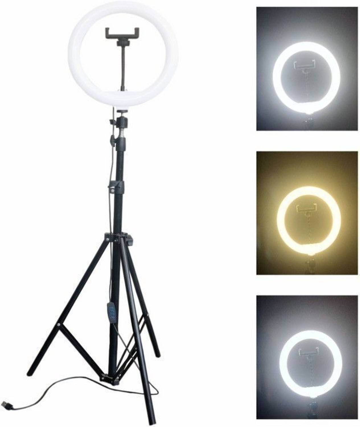 Meraki Wonder Strong metal Black tripod stand with ring light for phography and video Tripod Kit, Tripod, Monopod