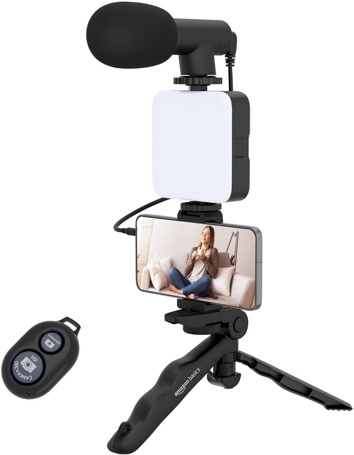 SHAILRON Vlogging Kit for All Phones 6-in-1,Useful for Live Broadcasting, Video Calling Tripod Kit