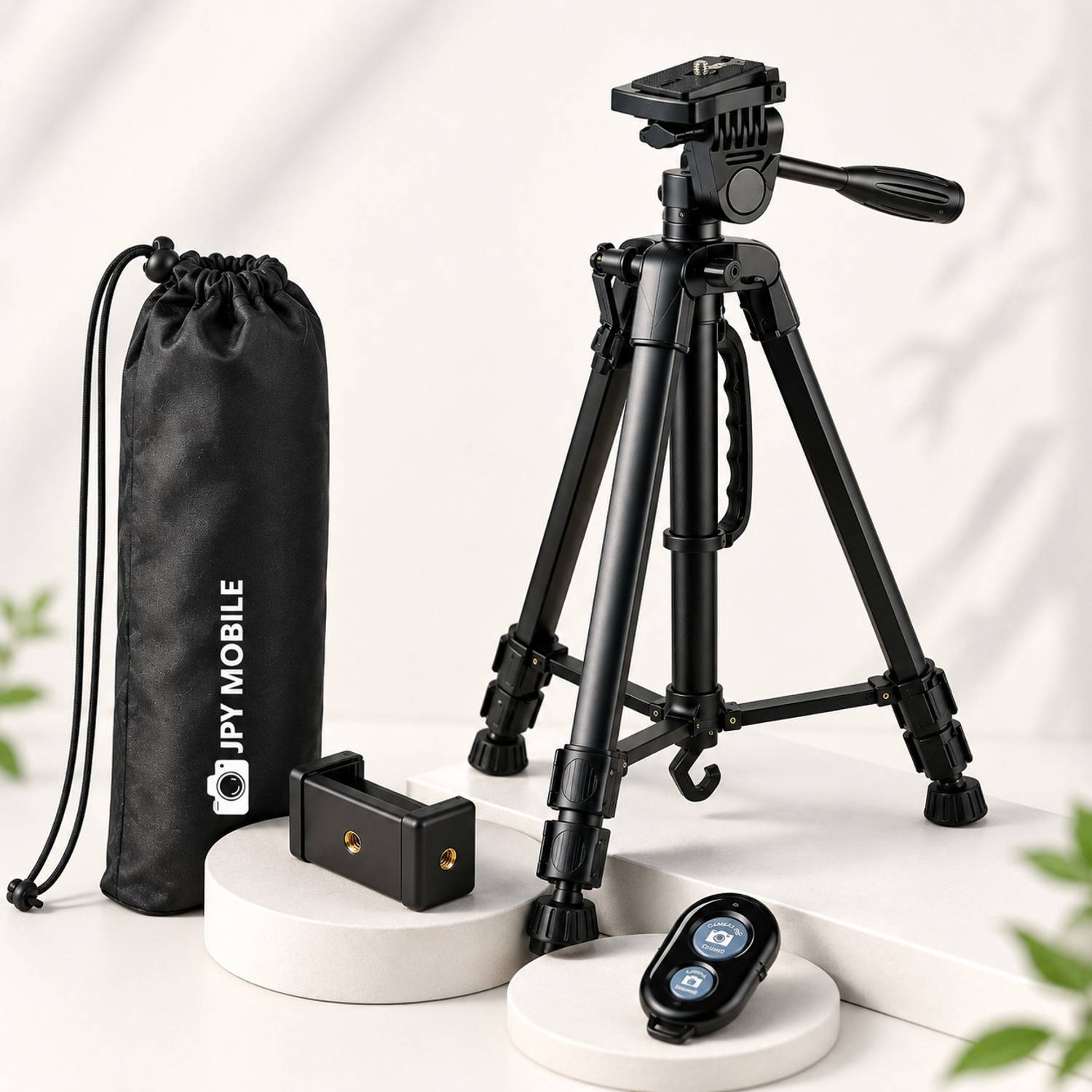 JPY Professional 3366 Camera Tripod 4.5ft Height Mobile Head with Carry Bag & Remote Tripod Kit, Tripod