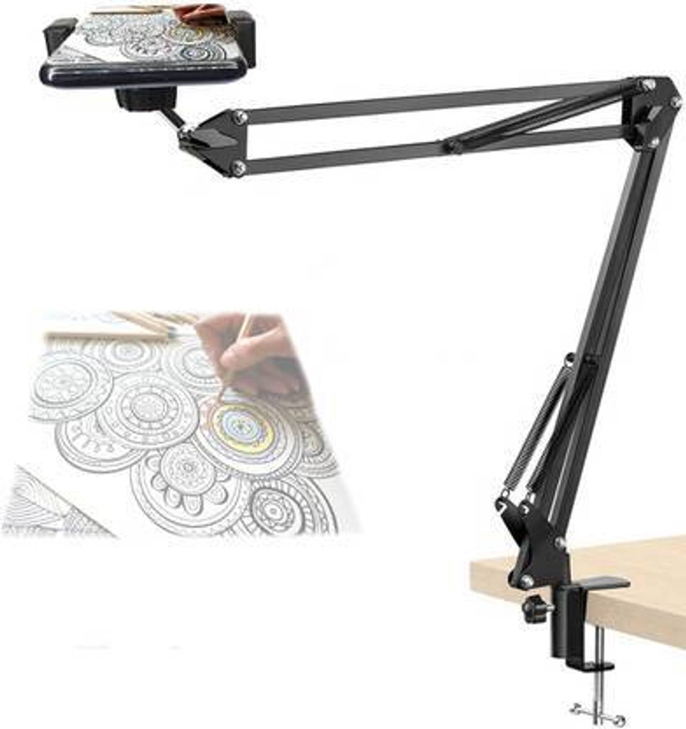MOTOFLY Overhead Tripod Stand for YouTube Video Recording Cooking and Sketch Videos Tripod Kit, Tripod Ball Head, Tripod Clamp, Tripod Bracket, Monopod Kit