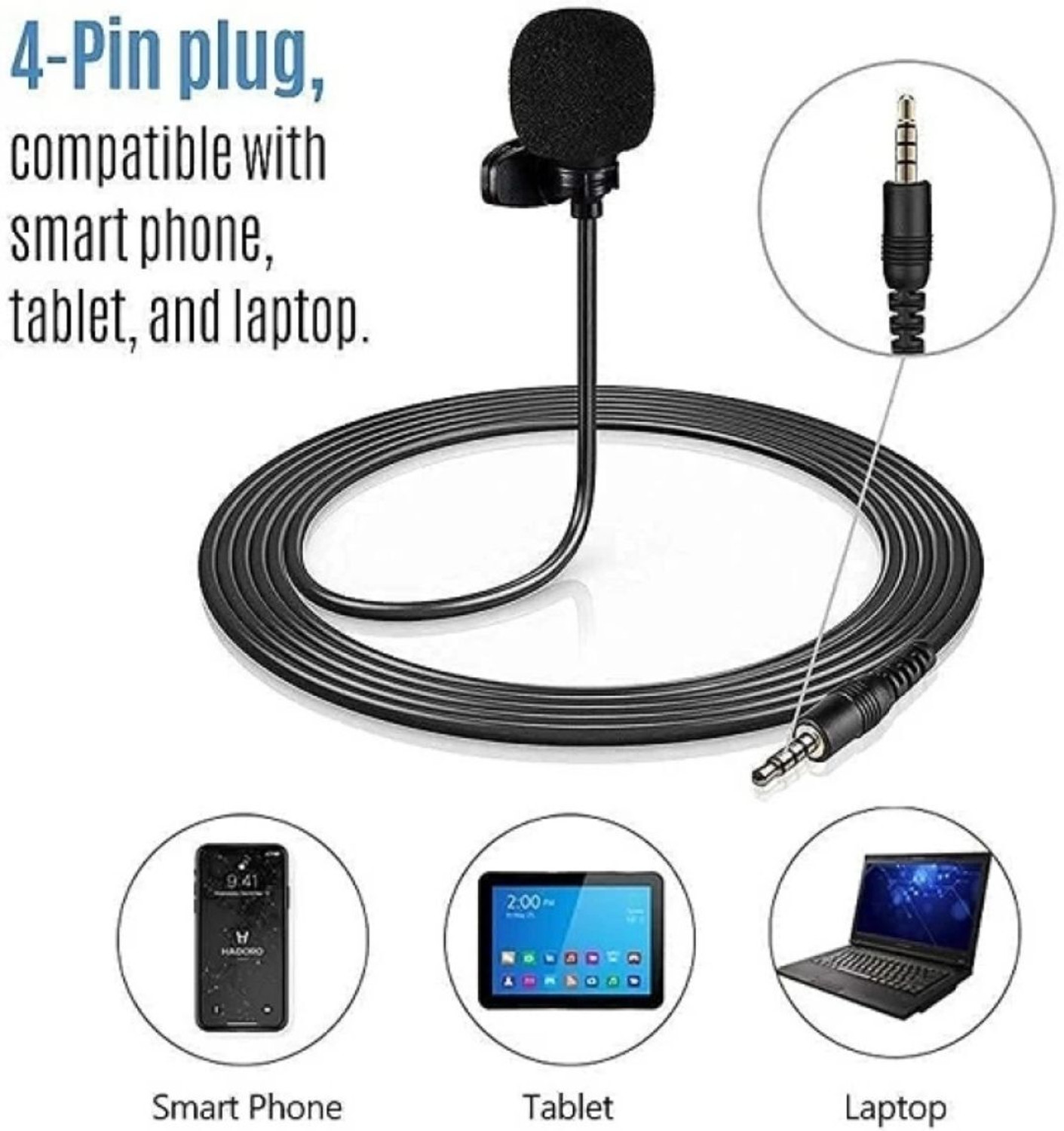 Image of Airtech 10 inch Selfie LED Light, Phn Holder, 7Ft Long Stand,360'5m long collar mic-kit Tripod Kit