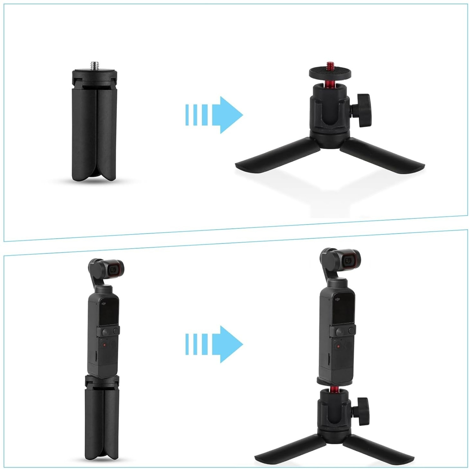 Image of USPOT Mini Tripod for DJI Osmo Pocket 3 & 2 Foldable Portable Desktop Tripod Stand Tripod Kit, Tripod, Tripod Clamp, Tripod Bracket
