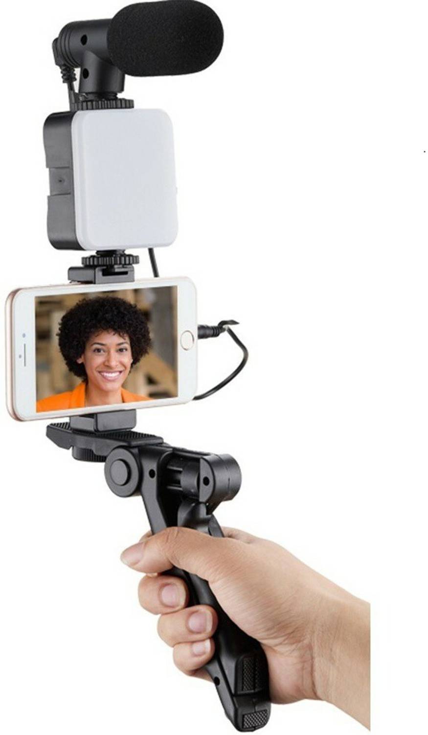 MADSWAS Portable Vlogging Kit Video Recording Equipment with Tripod Fill Light Mic M12 Tripod Kit, Monopod Kit