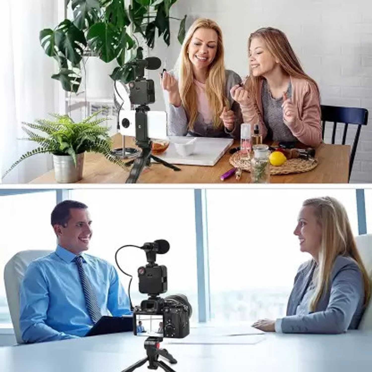 Image of Samtronics Youtube /Instagram Video Making tool Video Tripod Stand LED Light & mobile Holder Tripod Kit