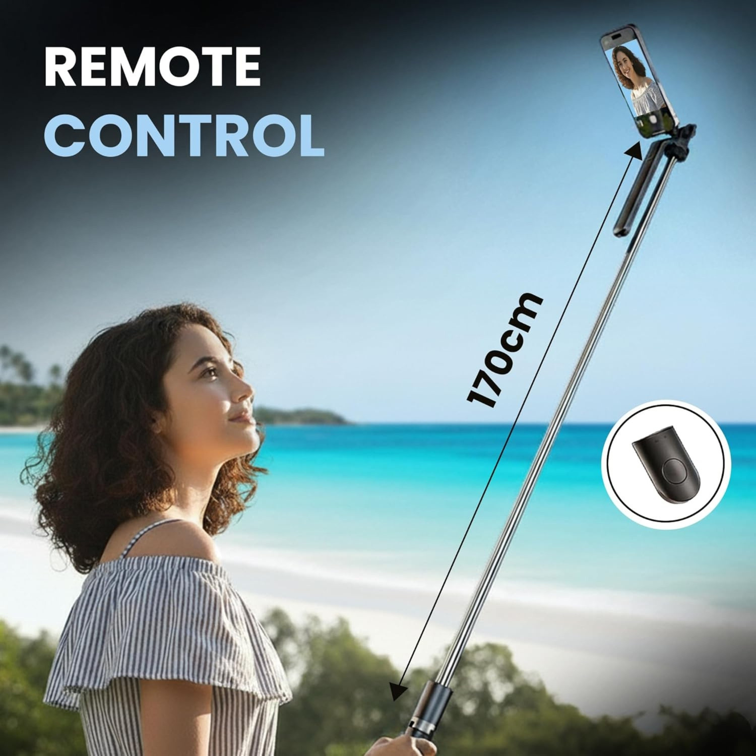 Image of Flipkart SmartBuy R16 67-Inch Tripod Stand with Bluetooth Remote, 360 Rotation, Anti-Shake Holder Tripod