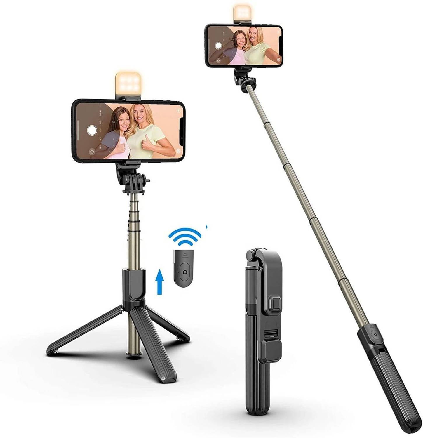 USTINE R1S Selfie Stick With Remote Adjustable Tripod For All Smartphones Tripod