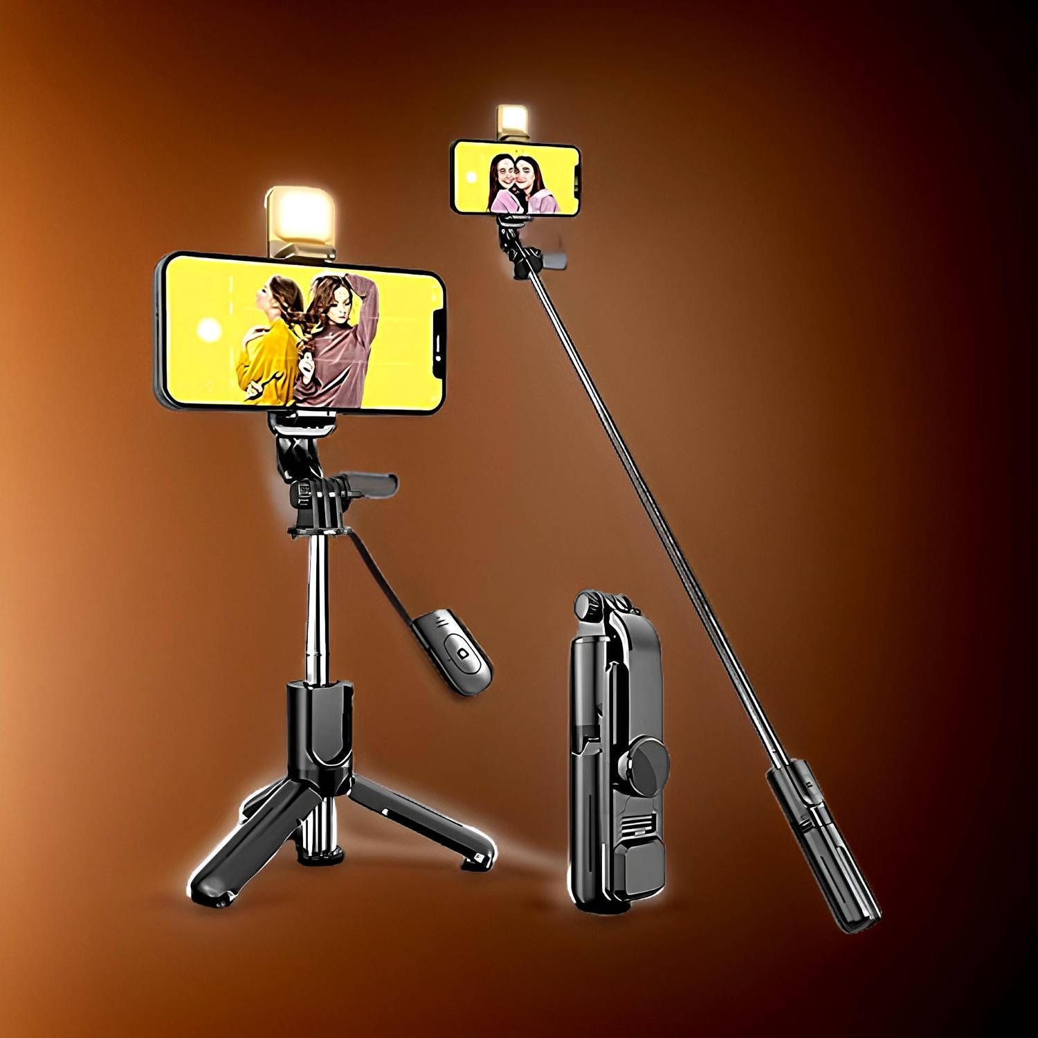 Clairbell Adjustable (Tripod) and (Selfie Stick) with Bluetooth Connectivity JY170 Tripod