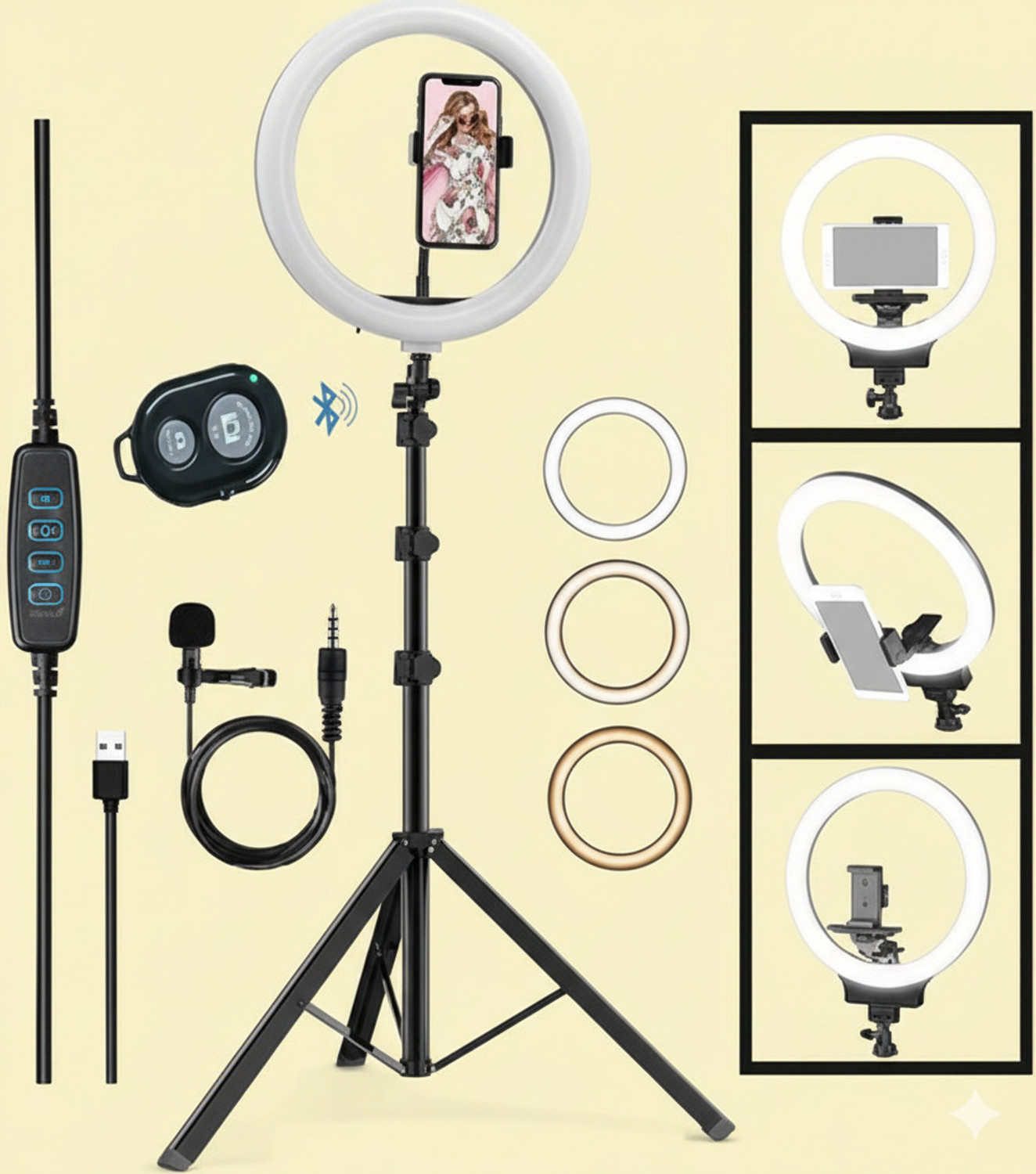 Image of BESTFLY 10 inchSelfie Light 7Ft Long tripod with remote control and long caller mic Tripod, Monopod, Tripod Ball Head, Tripod Clamp, Tripod Bracket, Tripod Kit