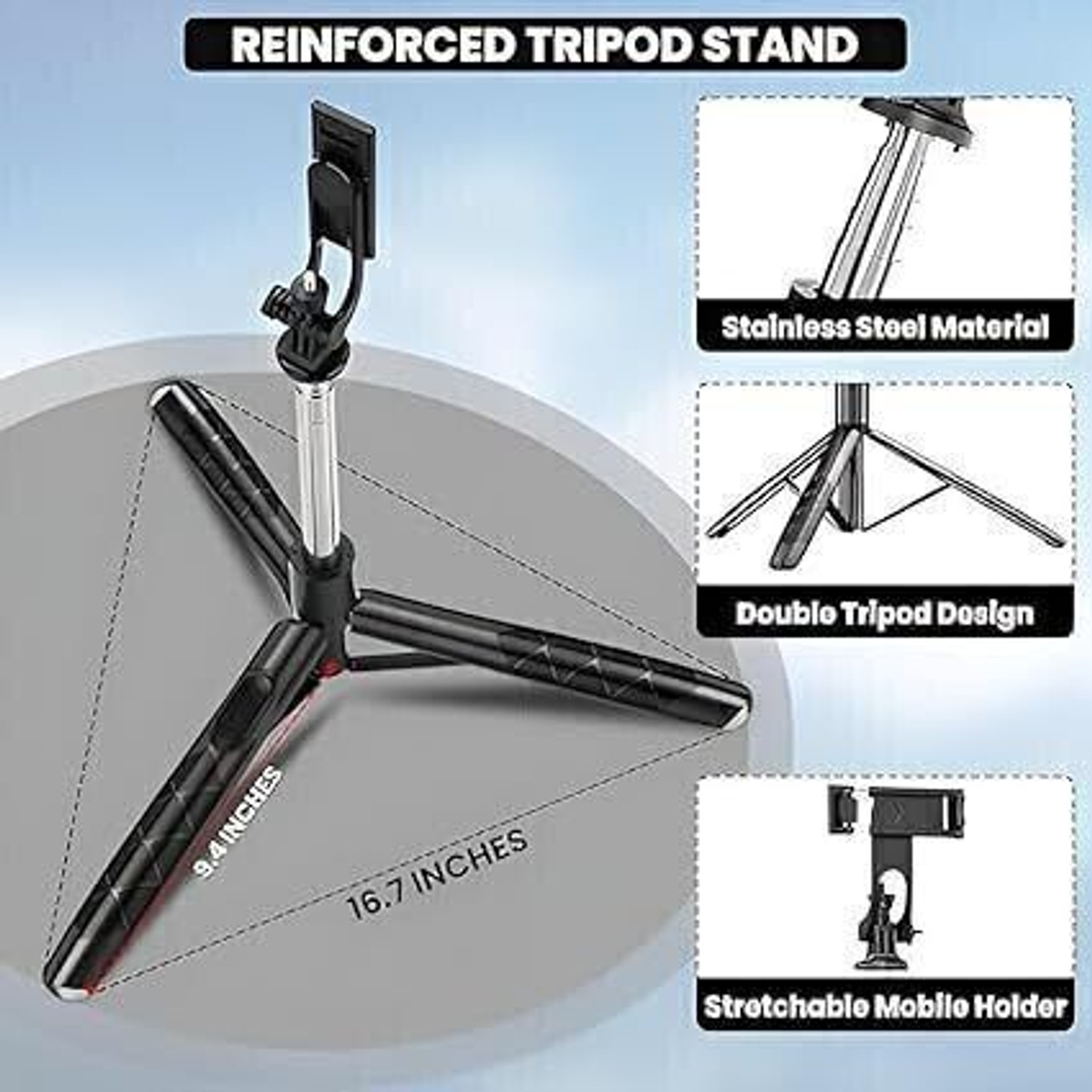 Image of Pharaoh Long Reach 170cm Tripod Selfie Stick with Remote Tripod, Tripod Kit