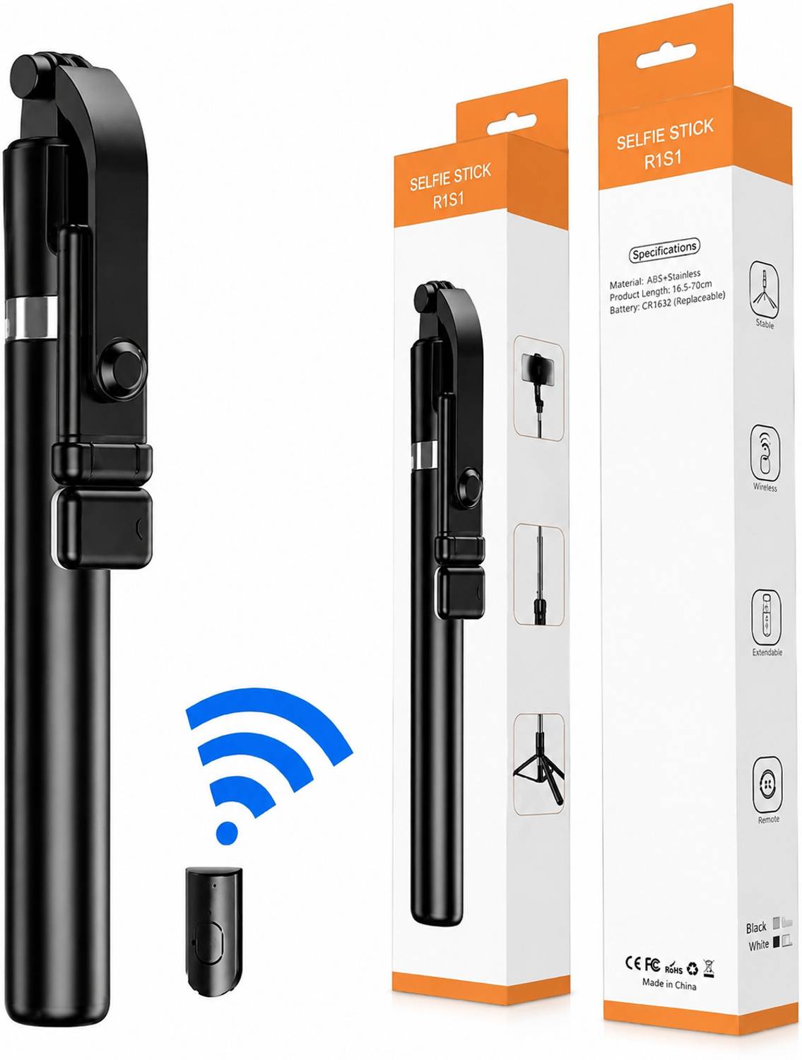 Asathitrader R1S L selfile stick tripod with bluetooth remote 3 in 1 LED light 170cm tripod Tripod