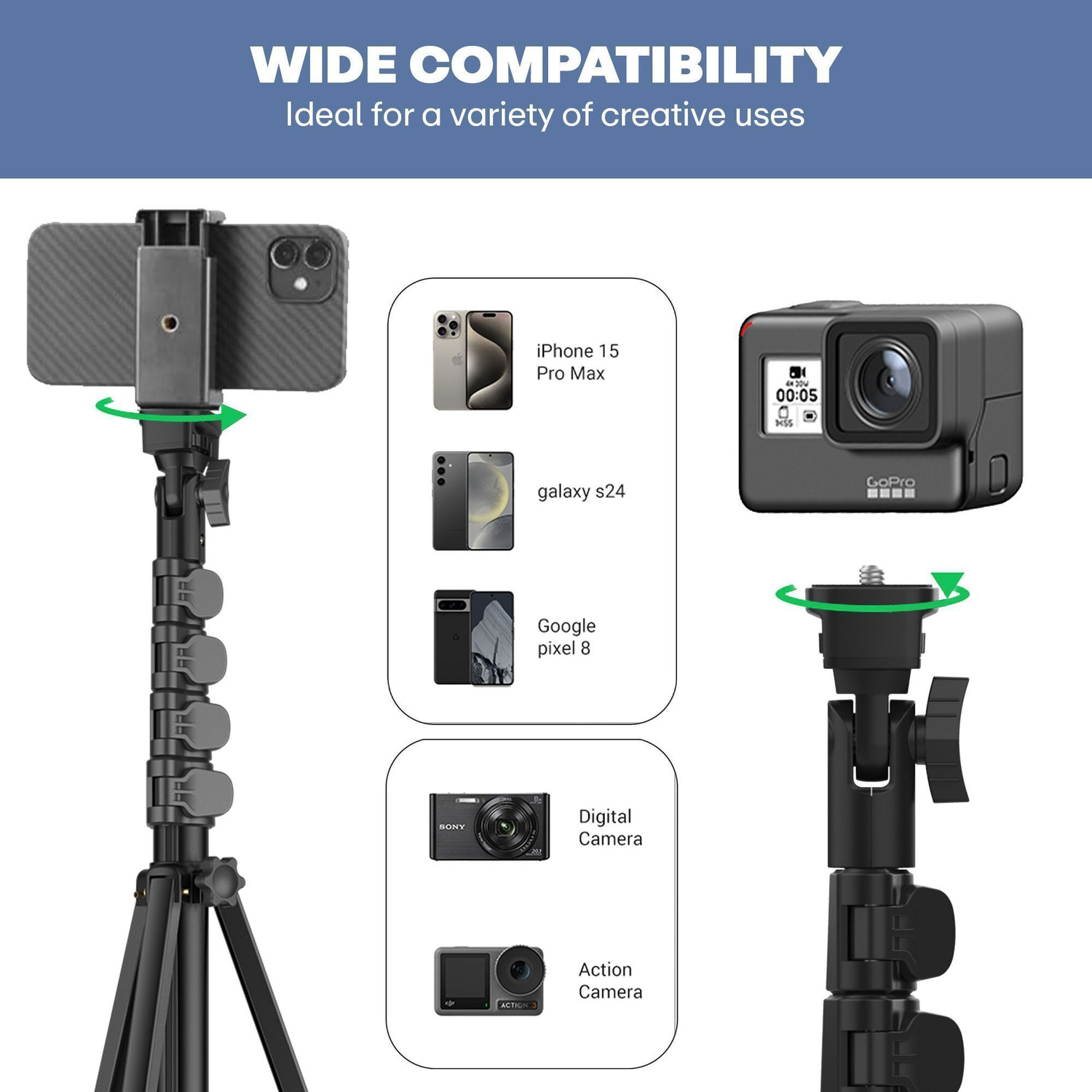 Image of Smart Selection SP-500 Tripod Stand with Mobile Phone Holder Tripod