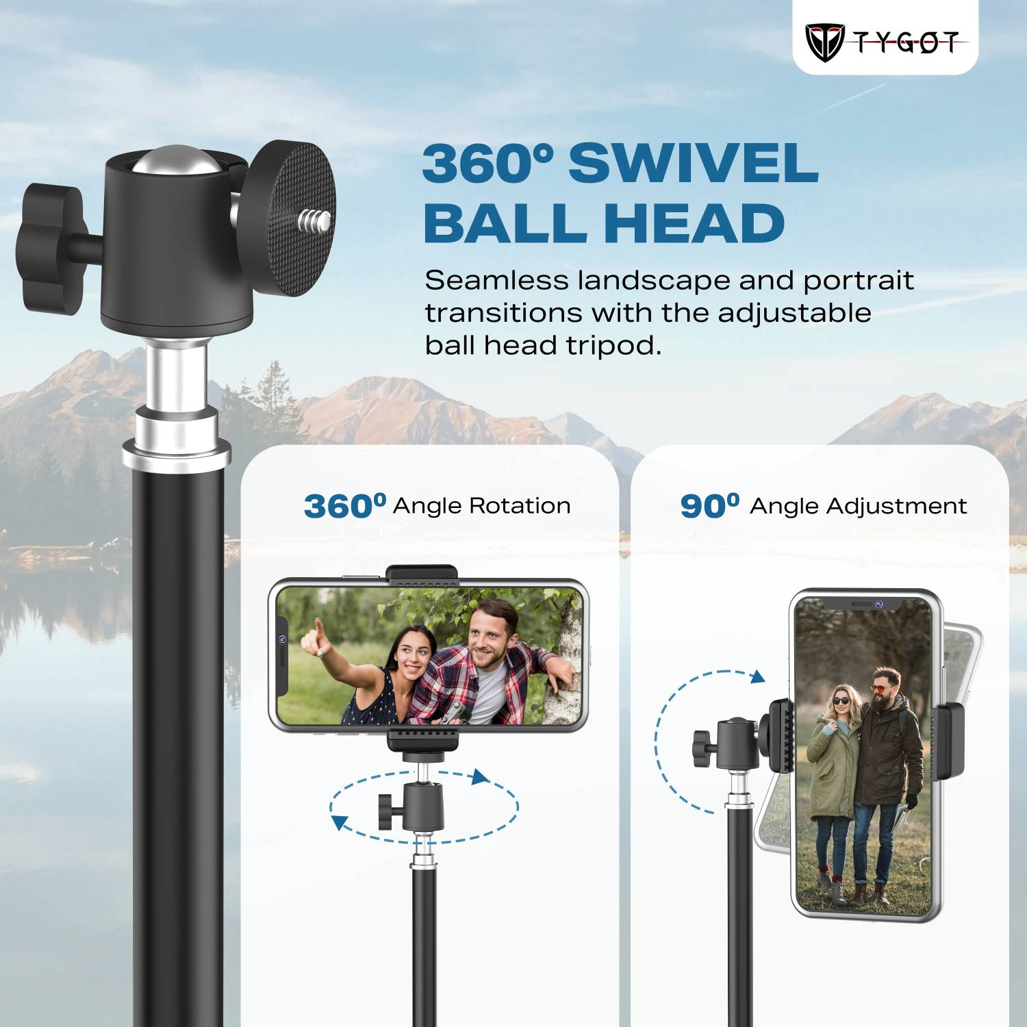 Tygot 7 Feet Aluminum Alloy Studio Light Stand with Mobile Holder - Image 4