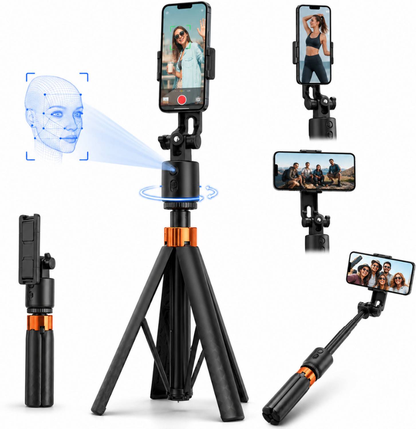 Maizic Smarthome Q13 1.8M AI Face Tracking Tripod with 360° Tracking & Bluetooth Remote Tripod