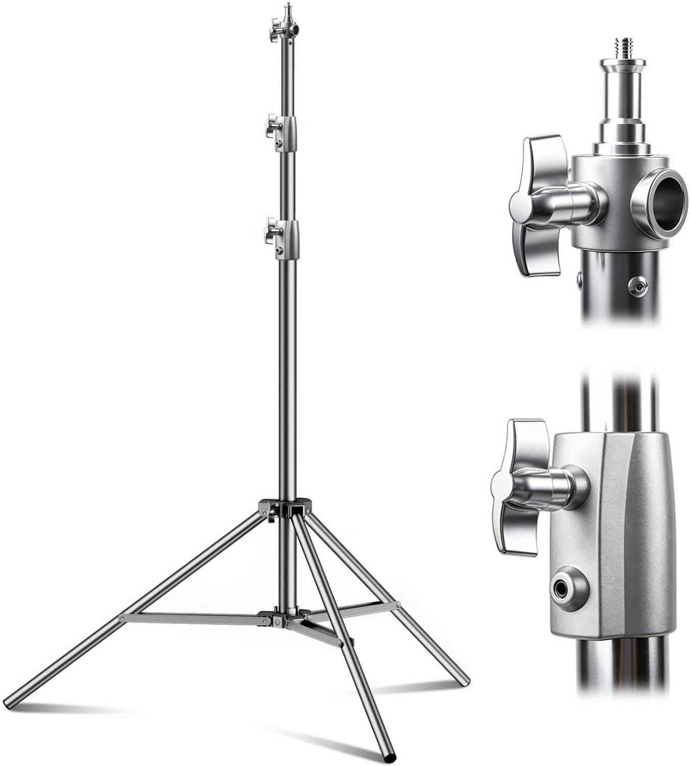 Zorbes Telescopic Photography Light Stand Stainless Steel Adjustable 35 to 92 Feet Tripod