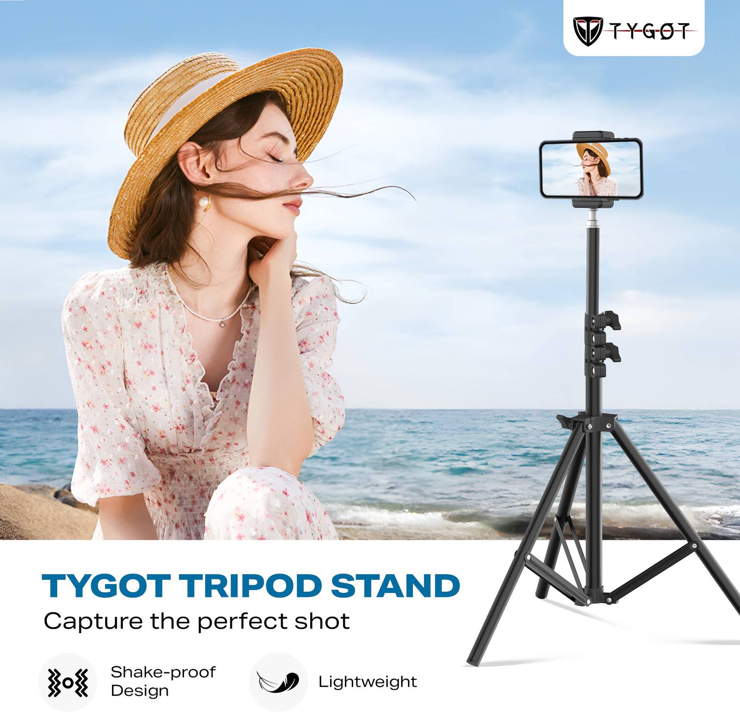 Tygot 7 Feet Aluminum Alloy Studio Light Stand with Mobile Holder - Image 2