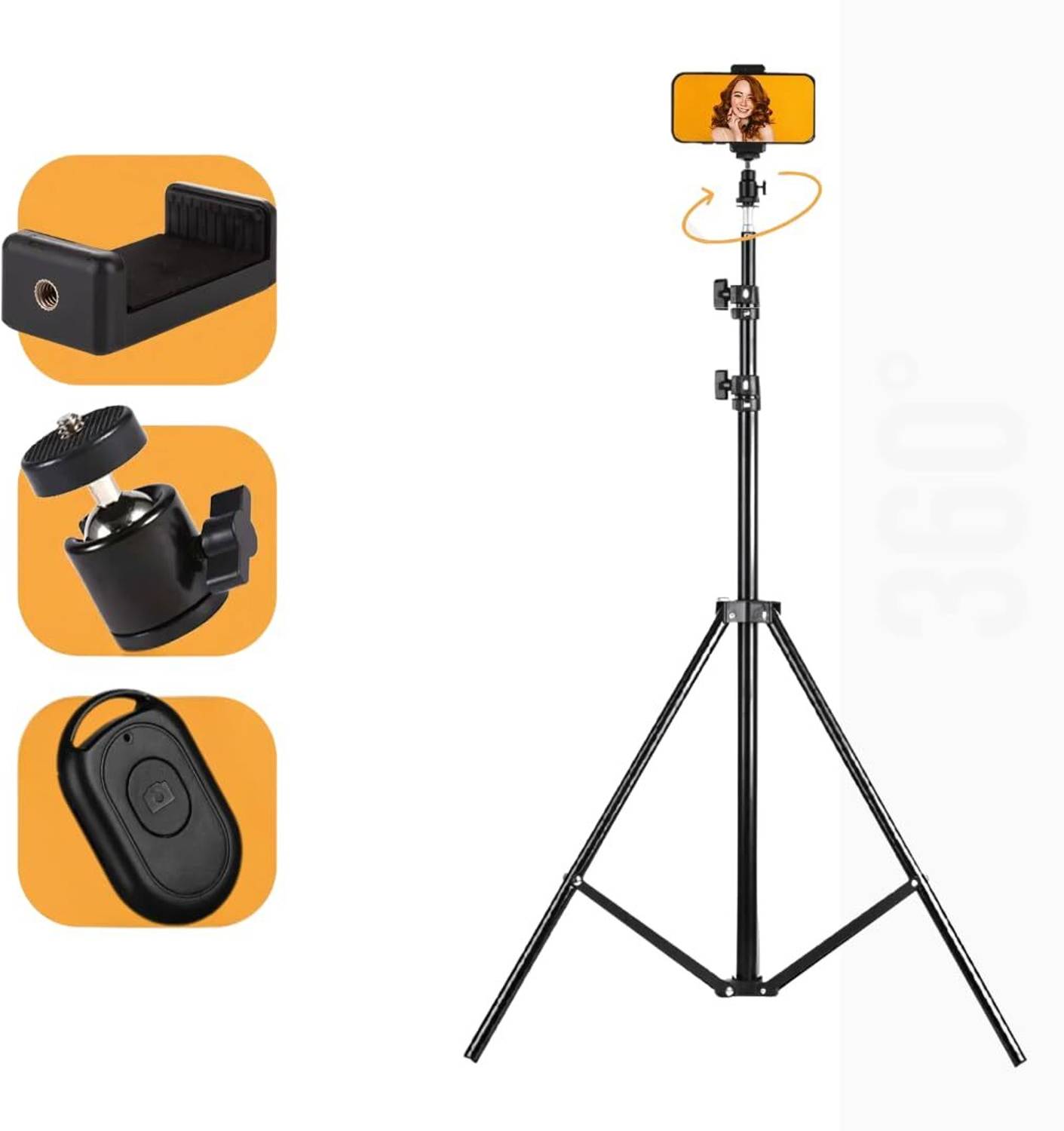Yugam Professional 7FT Tripod Stand with Bluetooth Remote, Mobile Holder & Ball Head Tripod