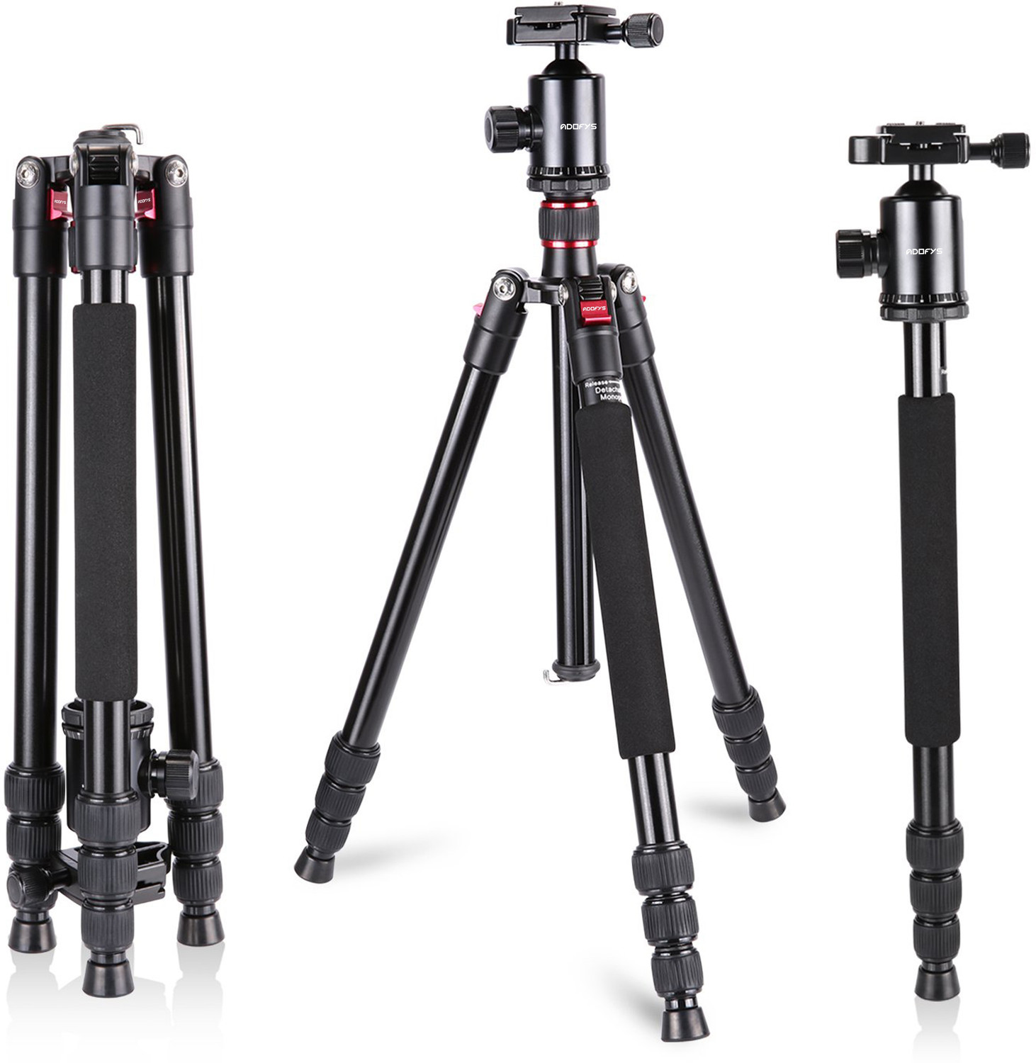 Image of Adofys Aluminium alloy 65 inches /165 Centimeters Camera Travel Tripod Monopod Tripod