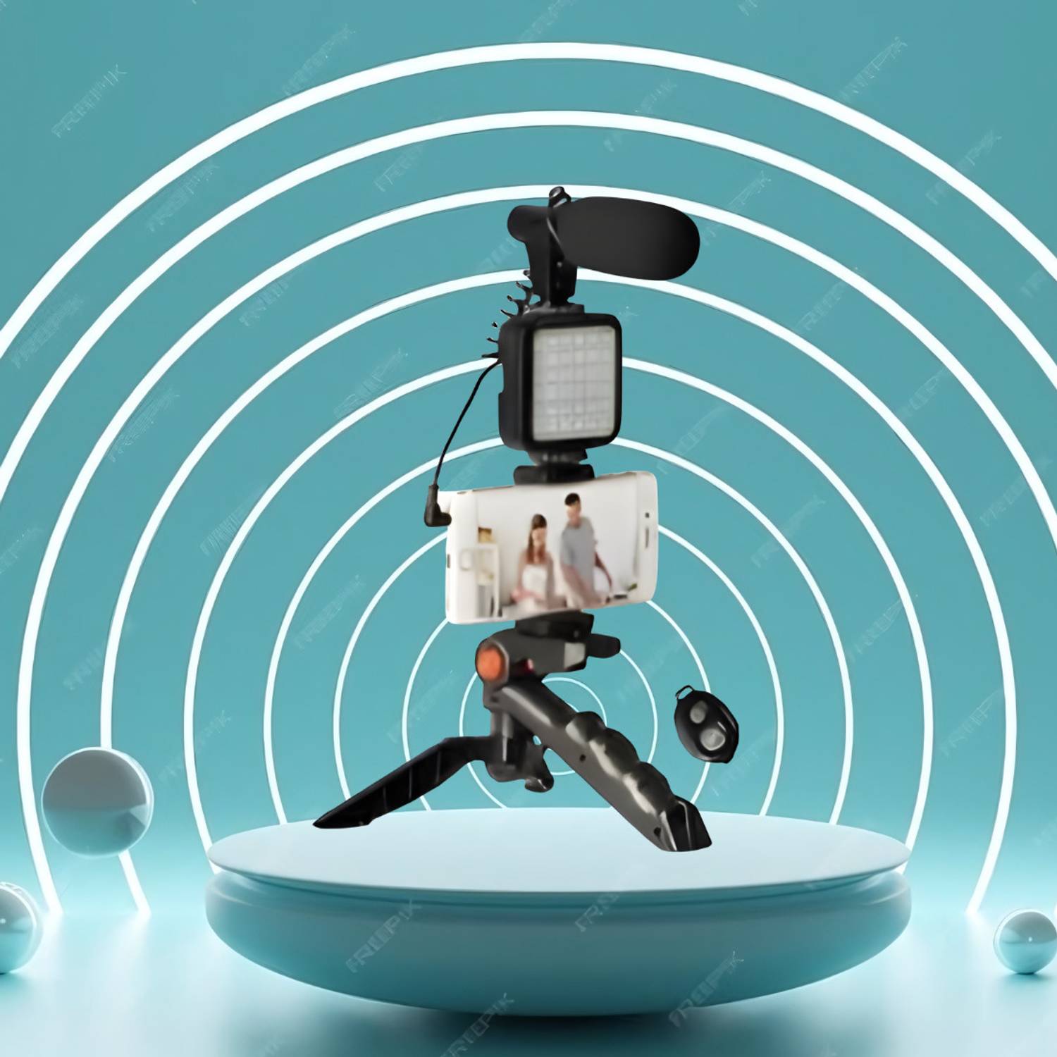 Clairbell Tripod Video Kit Recording With Shotgun Phone Holder,Led Light For YoutubeA215 Tripod