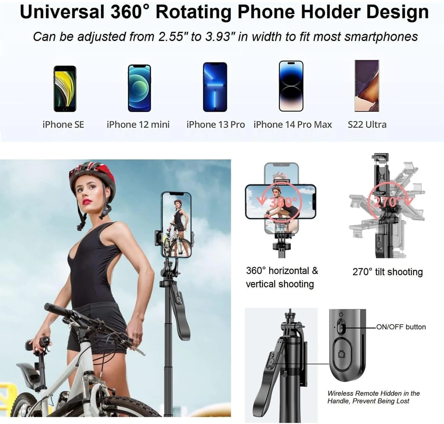 Image of Scozni L16 Long Selfie Stick Travel Pro Tripod
