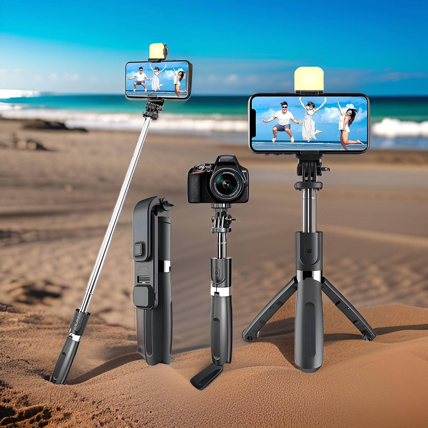Clairbell Adjustable (Tripod) and (Selfie Stick) with Bluetooth Connectivity JY309 Tripod