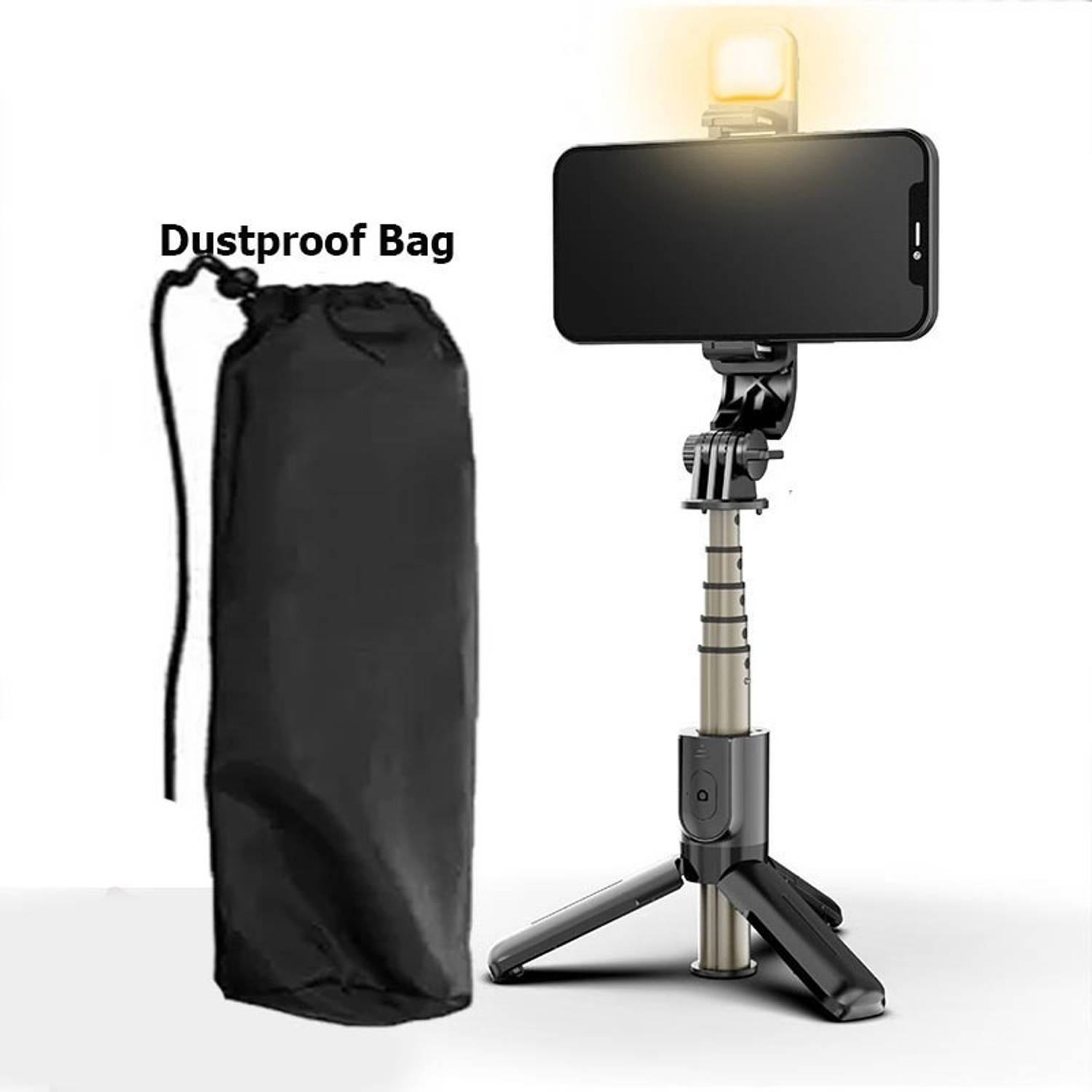POZUB Tripod Stand Extendable Bluetooth Remote Selfie Stick for Mobile Phone,LED Light Tripod, Monopod, Tripod Kit, Tripod Clamp