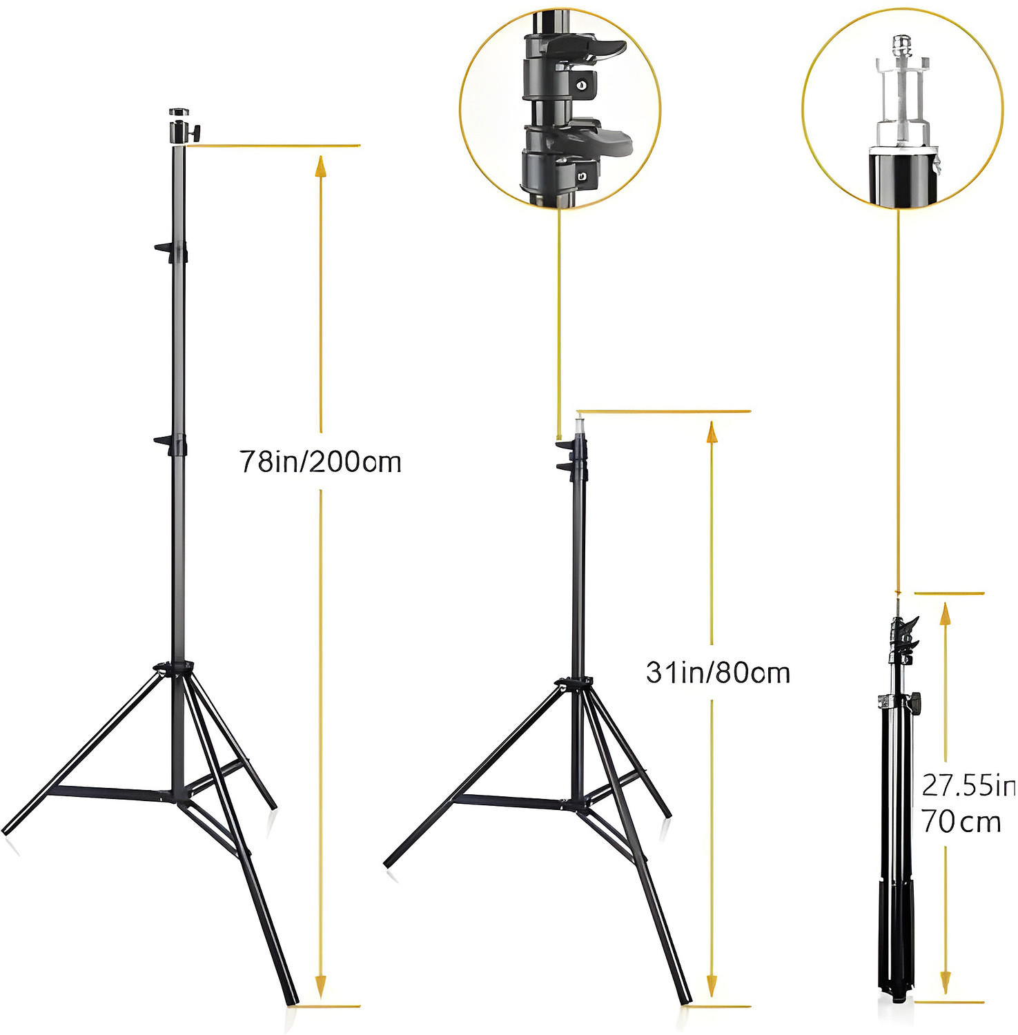 Image of BONTECH 7 Feet Aluminum Alloy Studio Light Stand with Mobile Holder Tripod