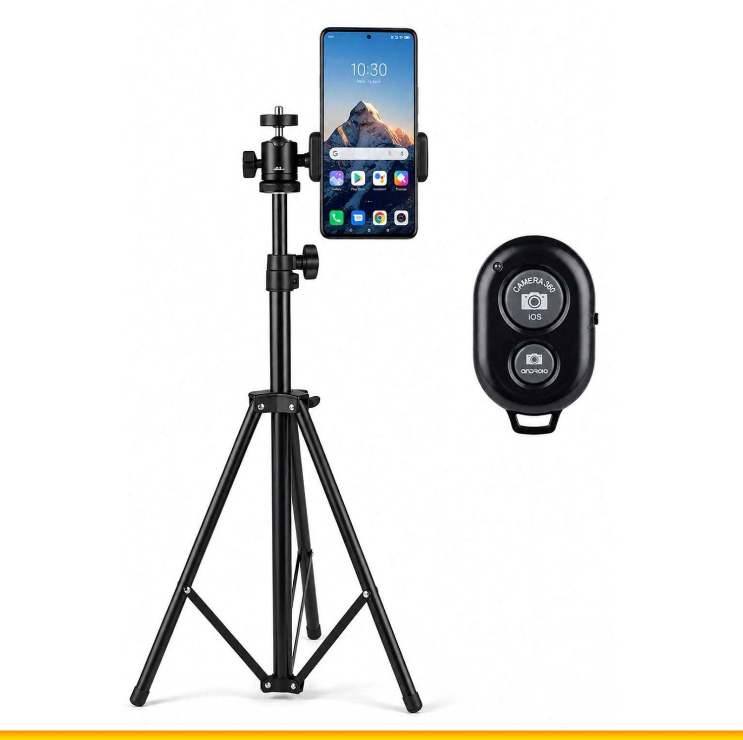 Zoomro Adjustable Mobile Tripod Stand with Phone Holder, Wireless Remote ||BC5 Tripod