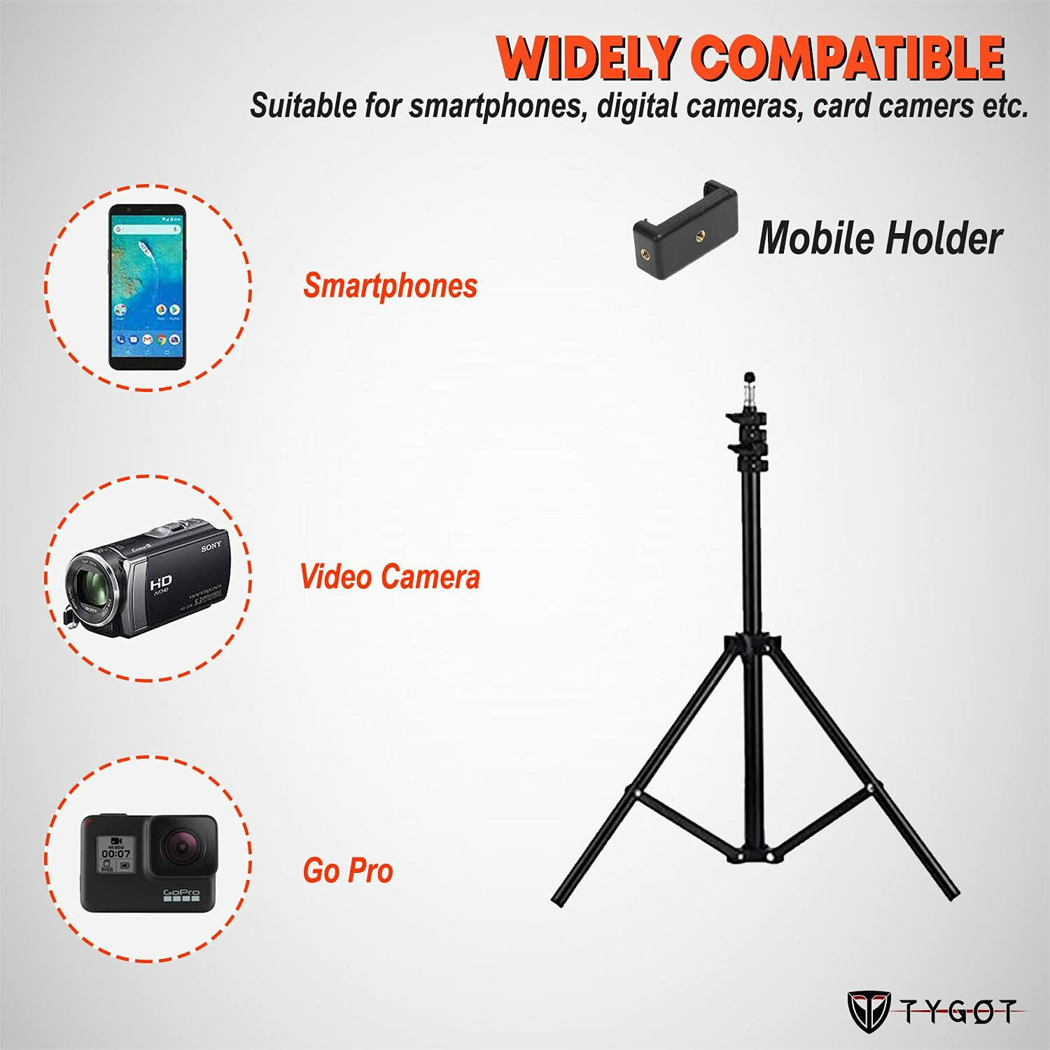 Image of MOBONE Lightweight & Portable Portable 7 Feet (84 Inch) Long Tripod Stand Tripod