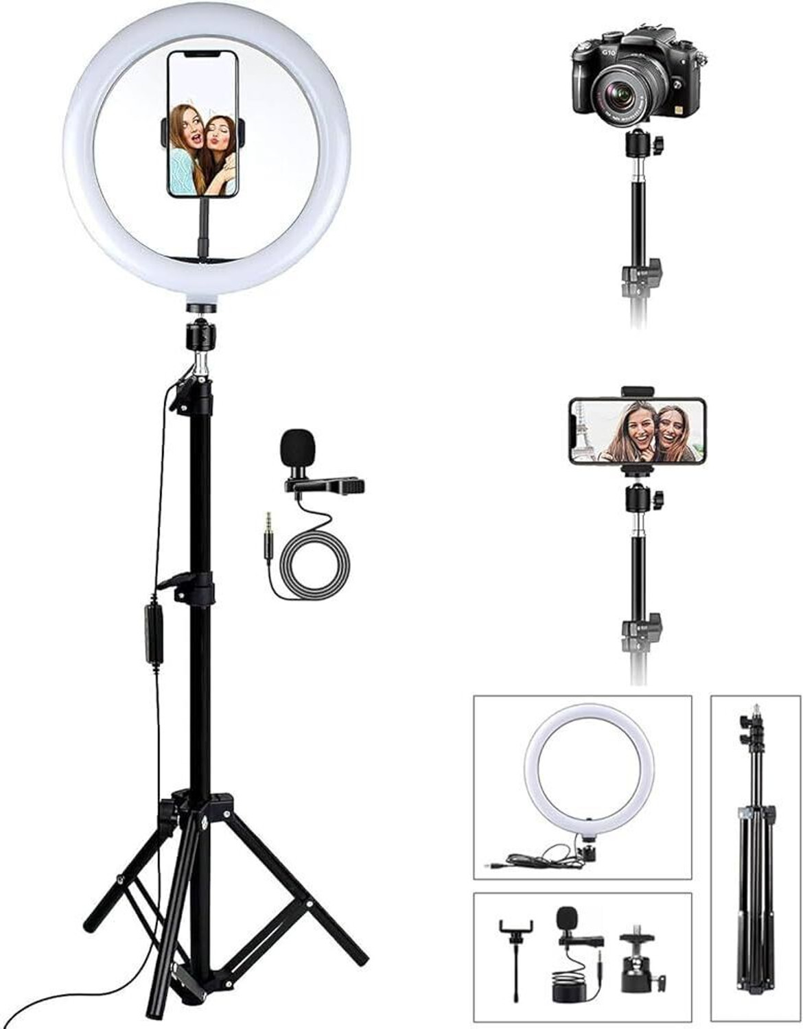 Image of TECHMAZE 10 inchLED RingLight with 7Ft Tripod Stand Combo for Video Shooting PhotoShoot T18 Ring Flash