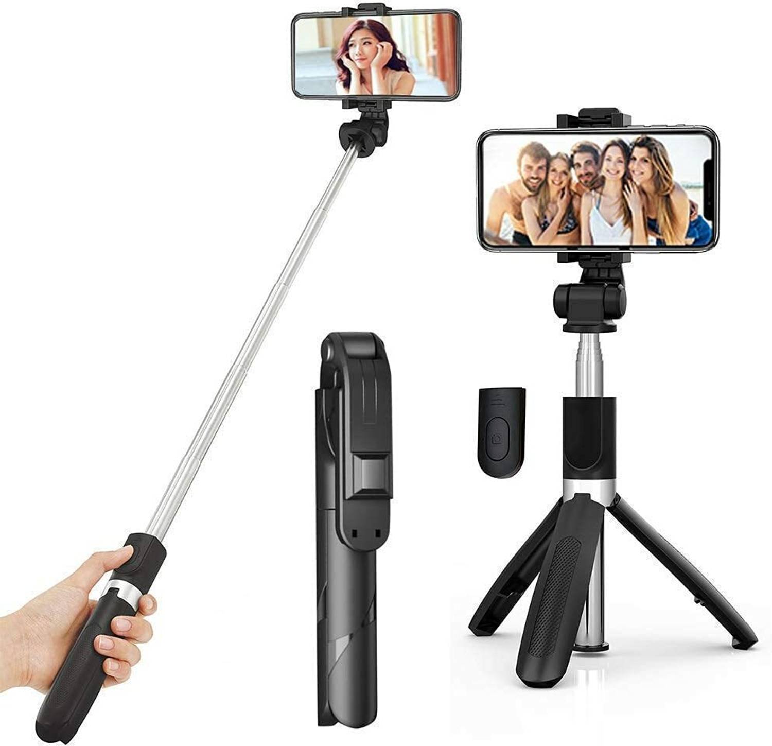 Planetoid Portable Bluetooth selfie stick with wireless remote and extendable tripod Tripod