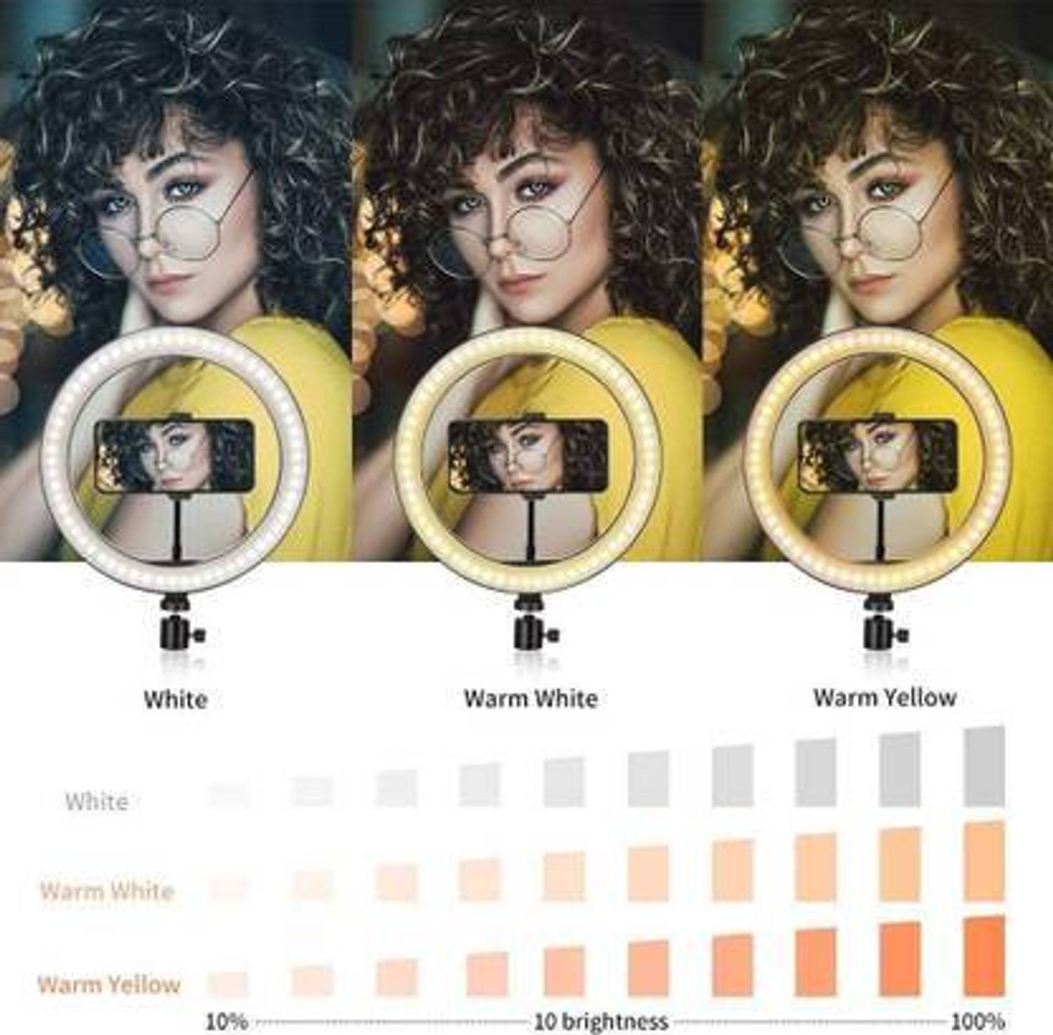 BESTFLY 10 inch LED Selfie Ring Light with Tripod Stand - Image 2