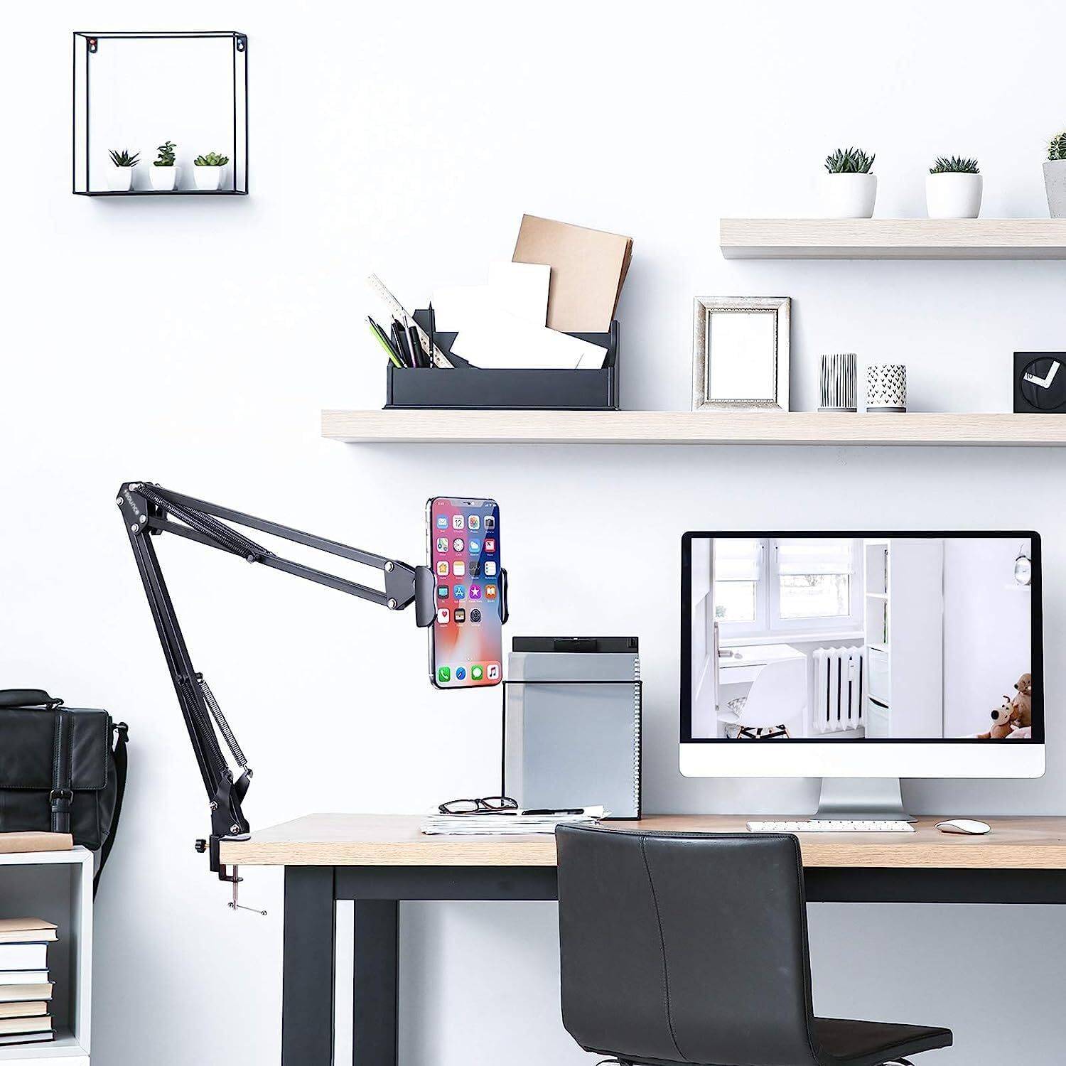 ALF Lightweight Tabletop Stand Phone Holder, Metal Long Lazy Arm and Bracket Mobile Holder - Image 5