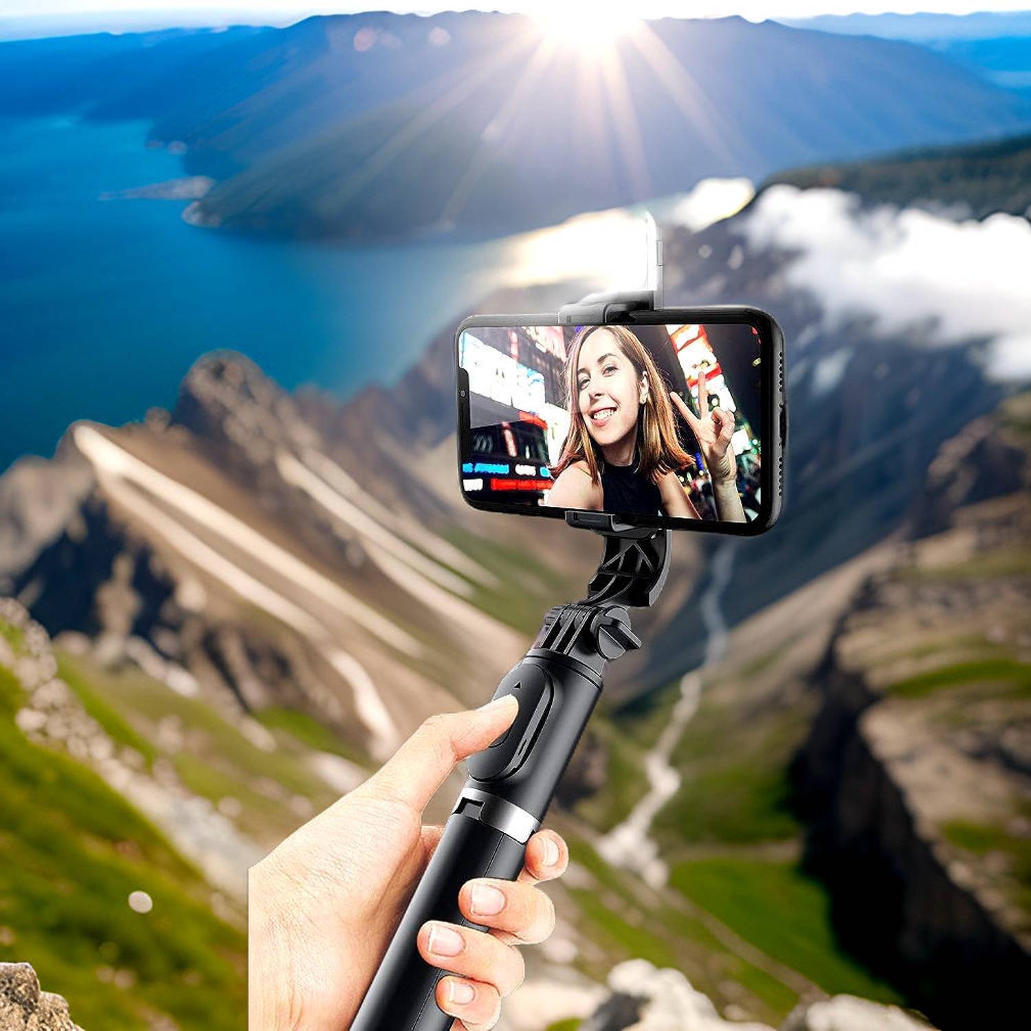 Clairbell Adjustable (Tripod) and (Selfie Stick) with Bluetooth Connectivity JY45 Tripod