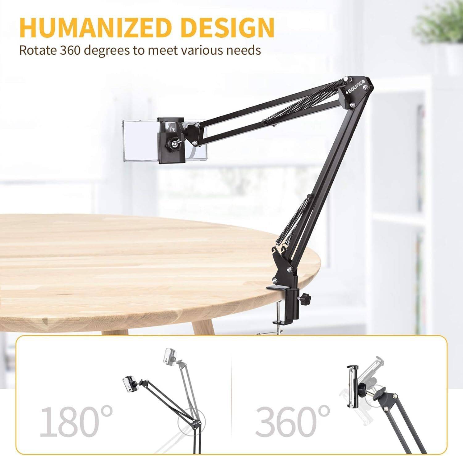 ALF Lightweight Tabletop Stand Phone Holder, Metal Long Lazy Arm and Bracket Mobile Holder - Image 3