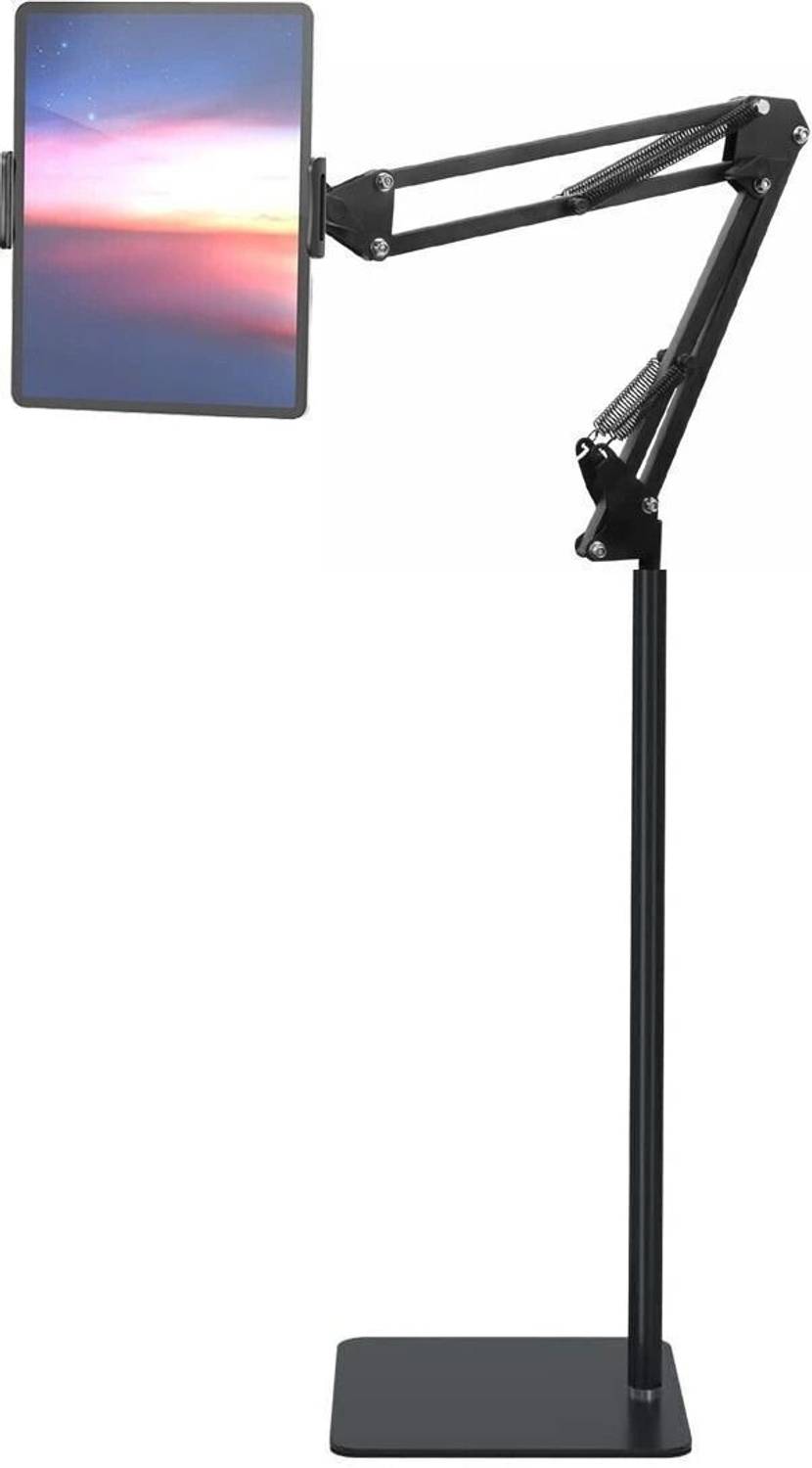 BROLAVIYA Tripod Floor Stand for 4'-11' inch, with Gooseneck Clip Lazy Arm Bracket for Both Mobiles and Tablets Tripod