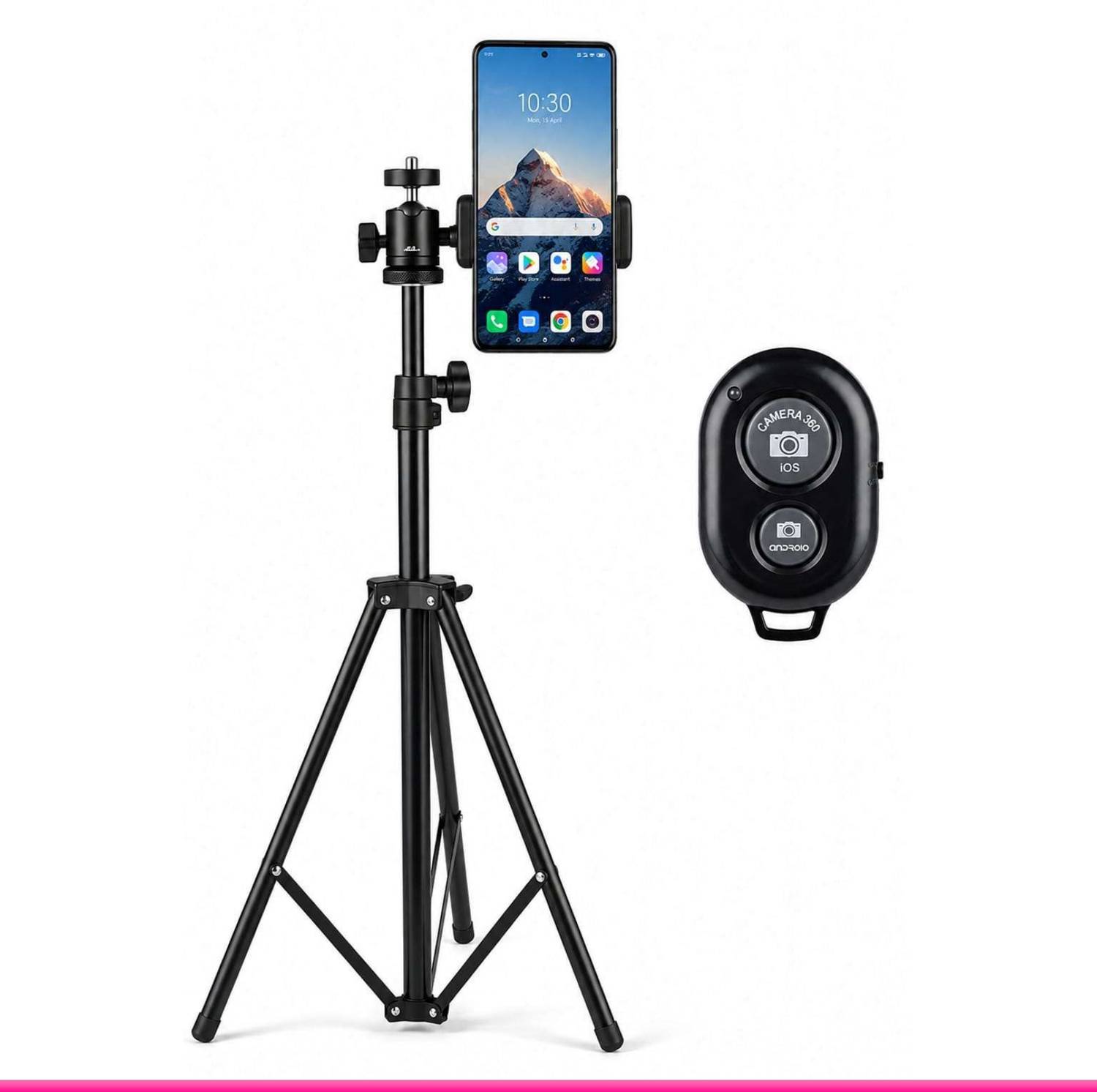Zoomro Adjustable Mobile Tripod Stand with Phone Holder, Wireless Remote ||BC4 Tripod