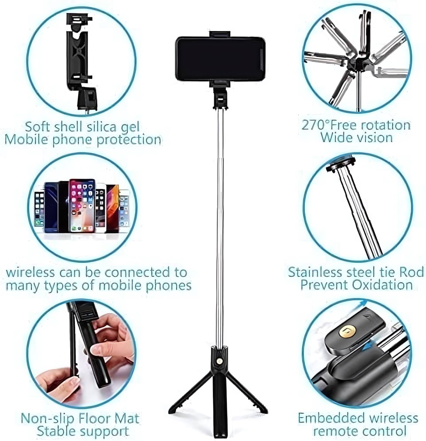 NAFA Mini Portable Foldable Tripod with Bluetooth Remote - Image 2