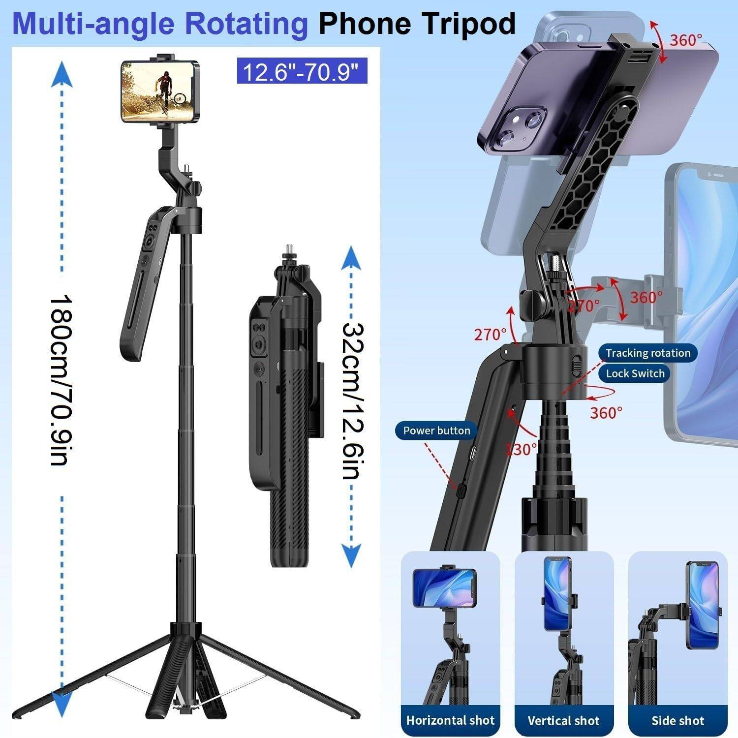 FKU ES-B181K 1.8M AI Selfie Stick with Light - Image 3