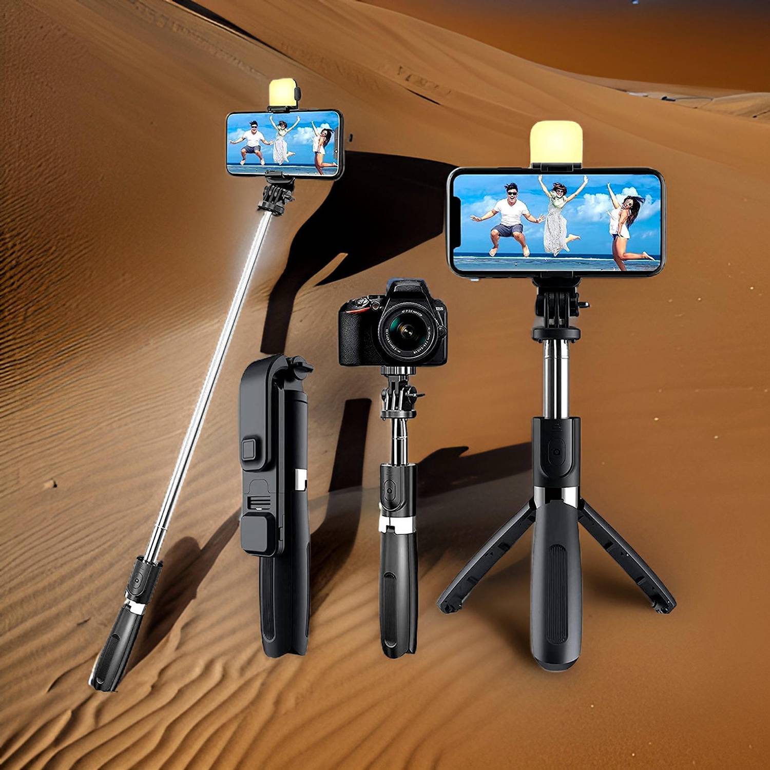 Clairbell Adjustable (Tripod) and (Selfie Stick) with Bluetooth Connectivity JY13 Tripod