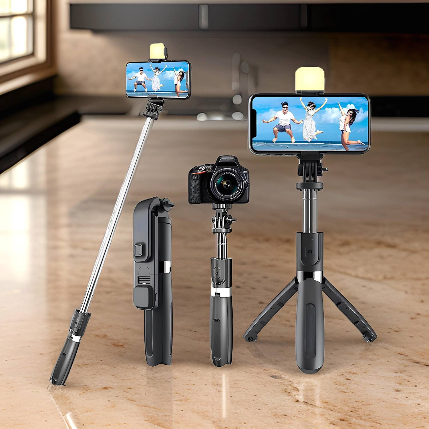 Clairbell Adjustable (Tripod) and (Selfie Stick) with Bluetooth Connectivity JY312 Tripod