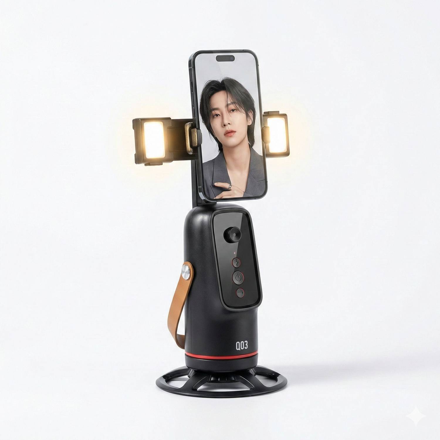 ZIRAK Smart Auto Face Tracking Mobile Stand with Dual LED Lights for Video Shooting Tripod