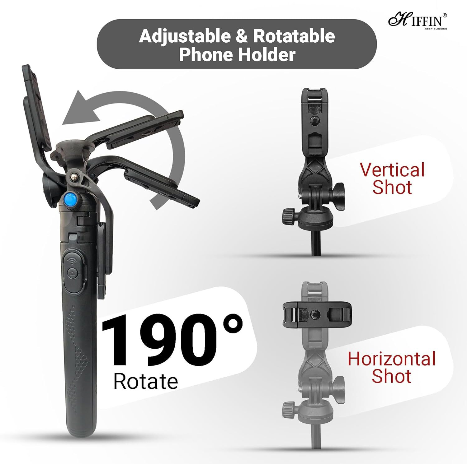 Image of Hiffin HST-61 1.6Meter Portable Long Tripod Selfie Stick with Wireless Remote & 3 Legs Tripod